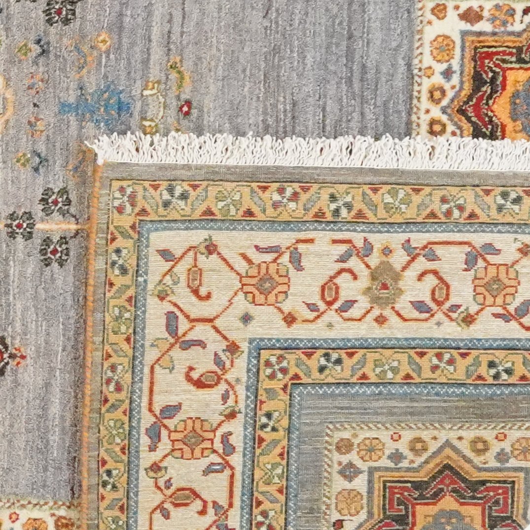 Rizbaf — Hand-knotted, 217x332 cm, Blue, 100% Virgin Wool | View 6