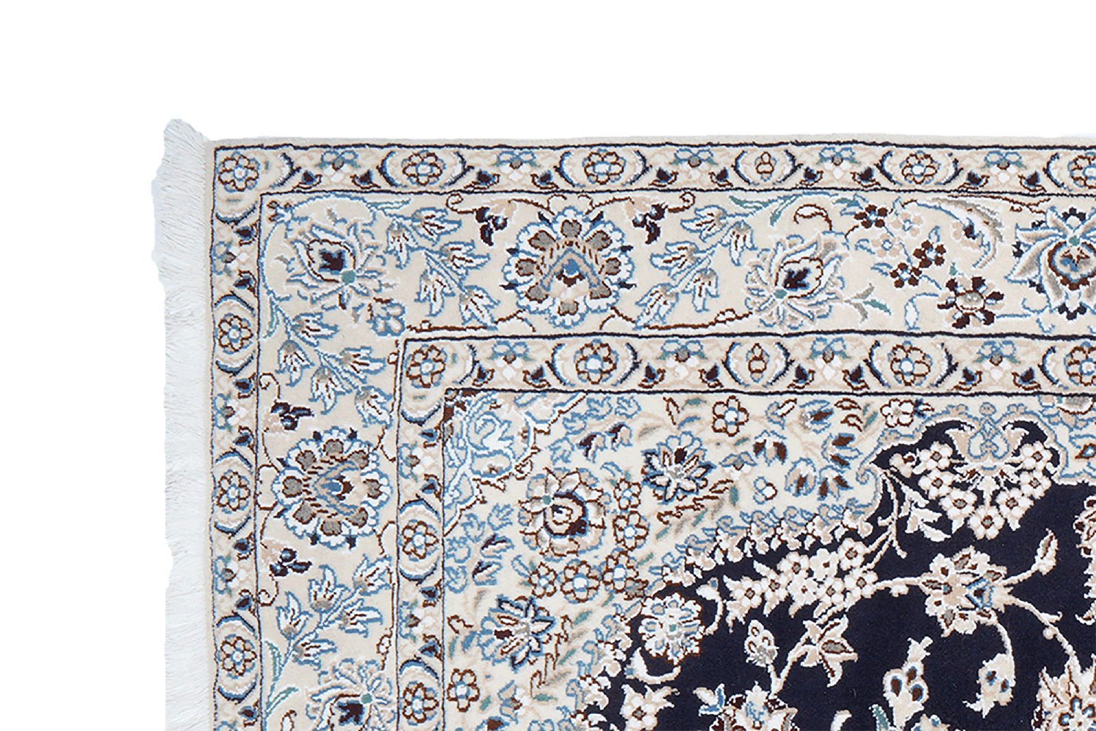 Nain 9La — Hand-knotted, 156x241 cm, Blue, 100% Virgin Wool | View 3