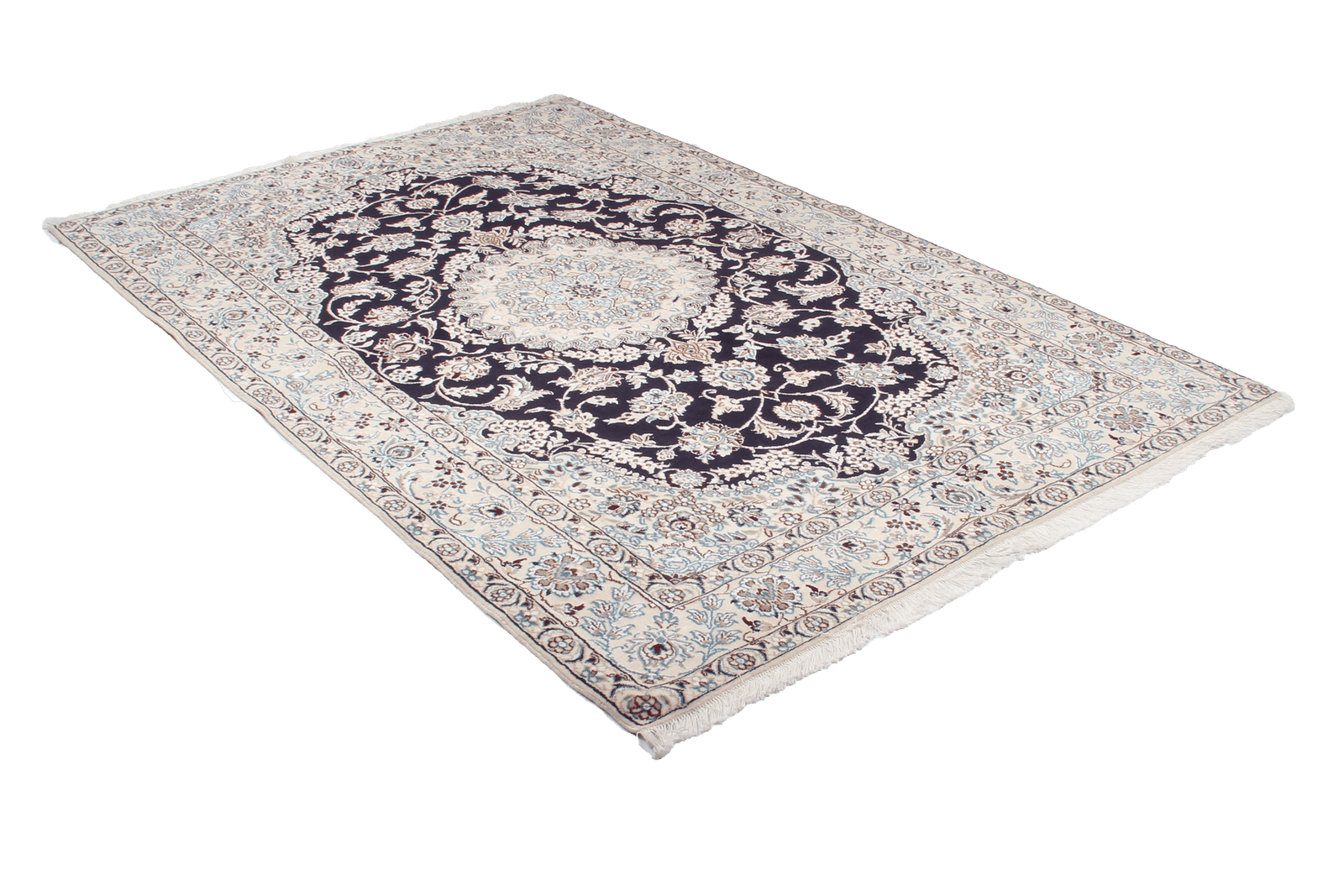 Nain 9La — Hand-knotted, 156x241 cm, Blue, 100% Virgin Wool | View 8