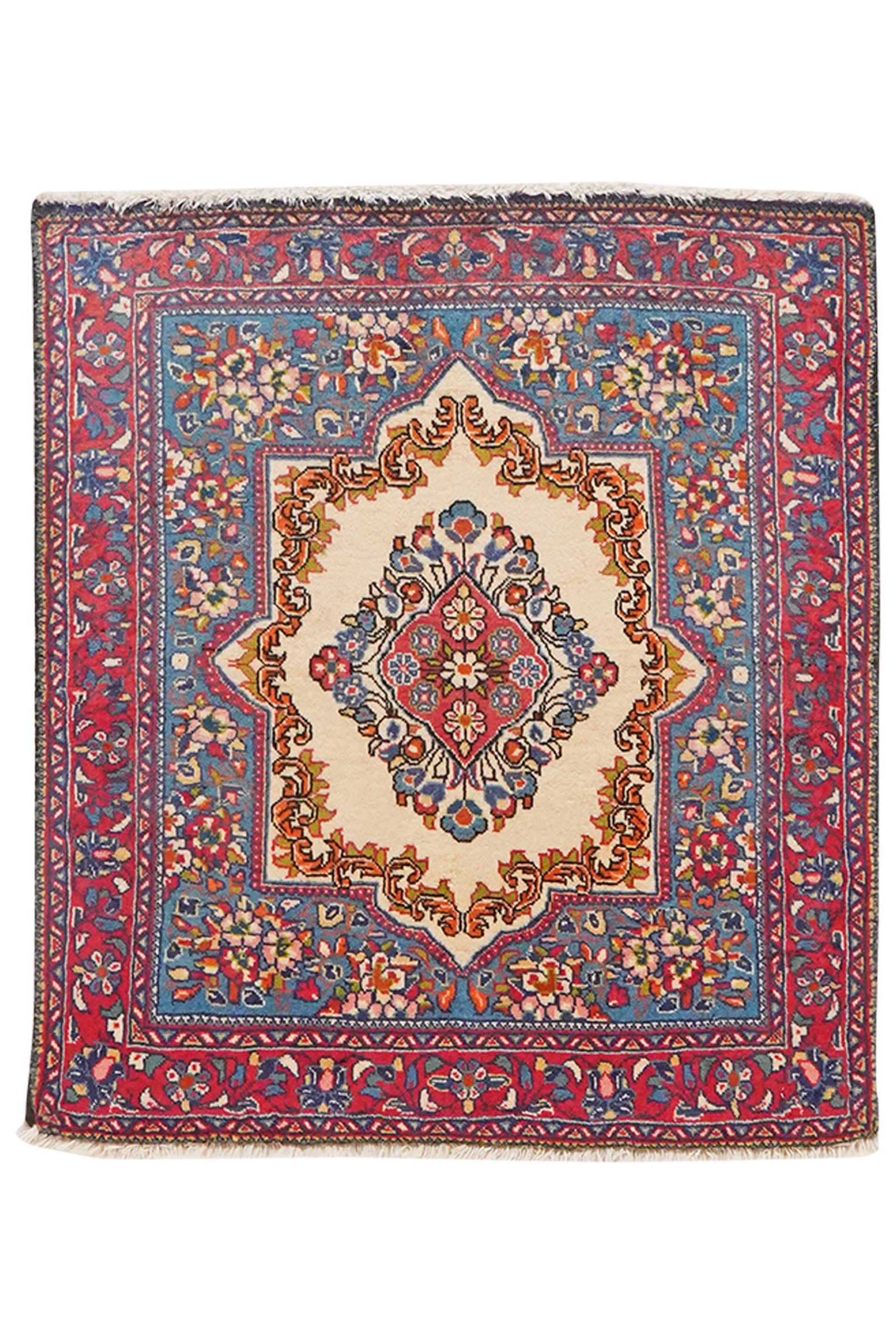 Sarough — Hand-knotted, 65x75 cm, Beige, 100% Virgin Wool | Main view