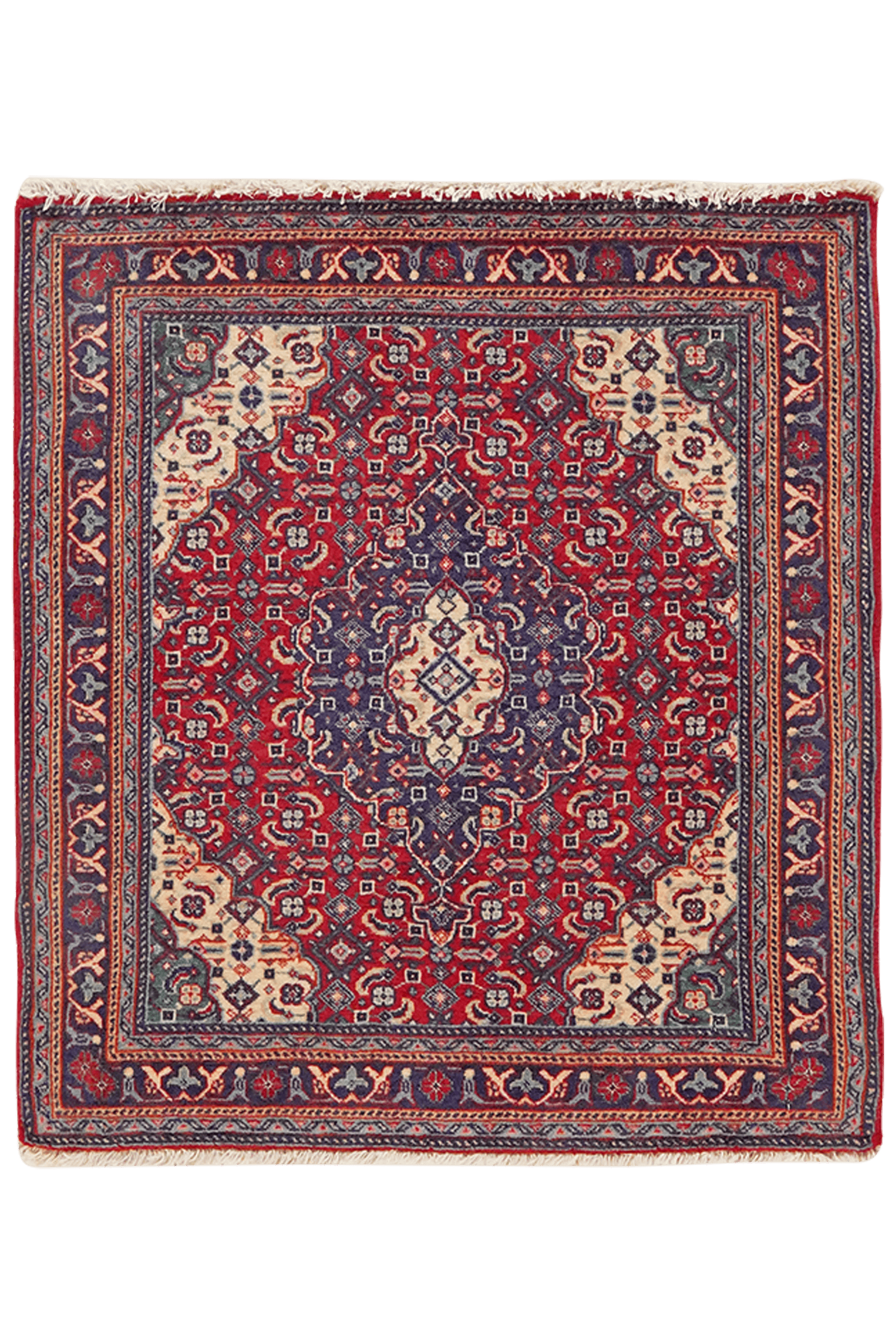 Sarough — Hand-knotted, 67x74 cm, Red, 100% Virgin Wool | Main view