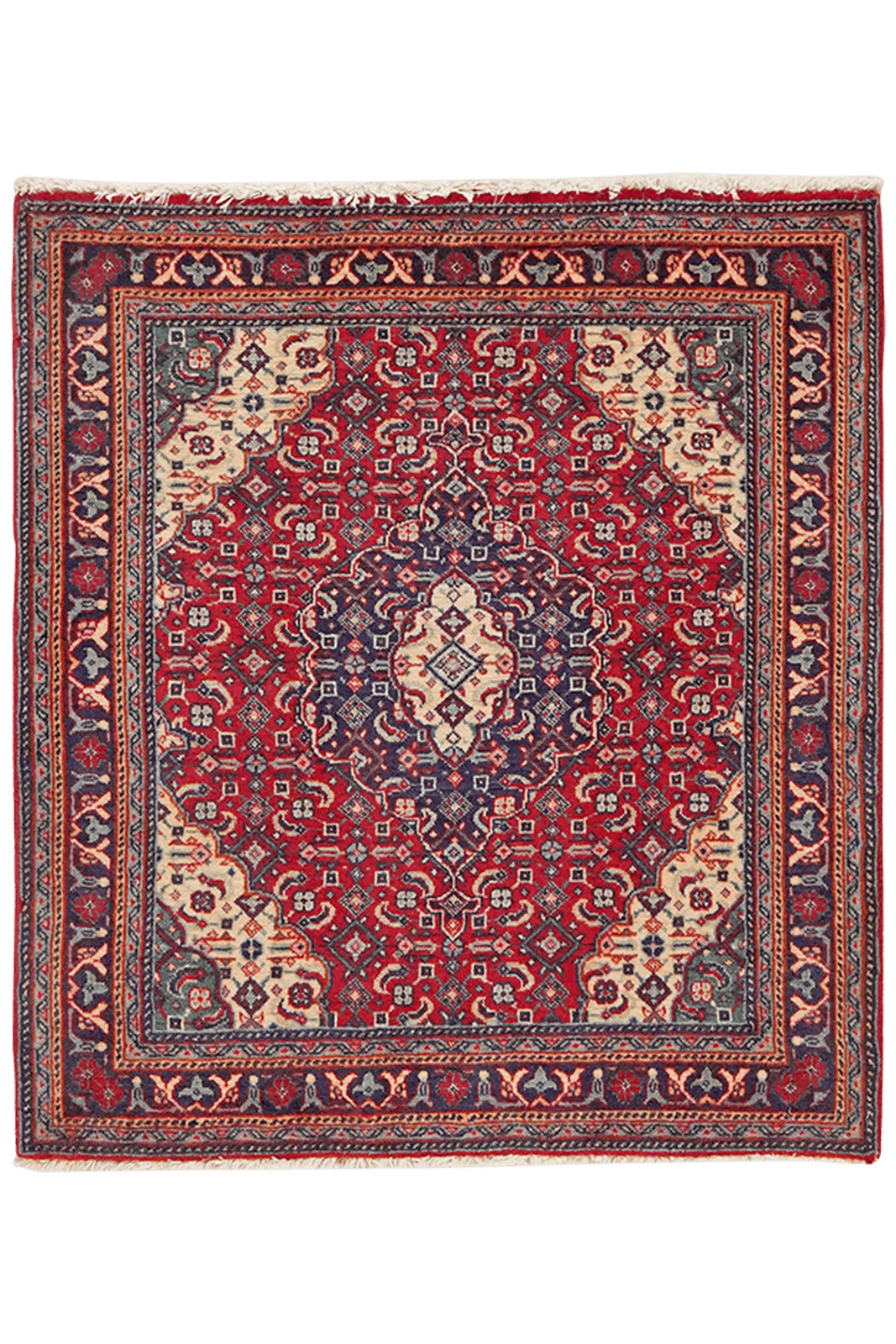 Sarough — Hand-knotted, 65x72 cm, Red, 100% Virgin Wool | Main view