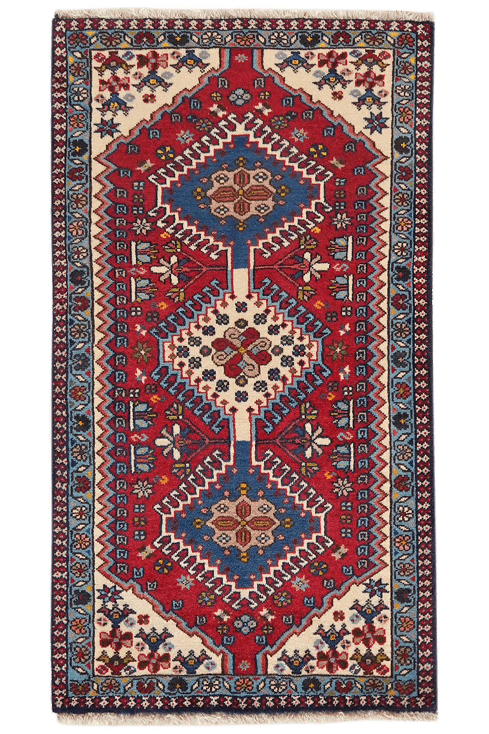 Yalameh — Hand-knotted, 61x109 cm, Red, 100% Virgin Wool | Main view