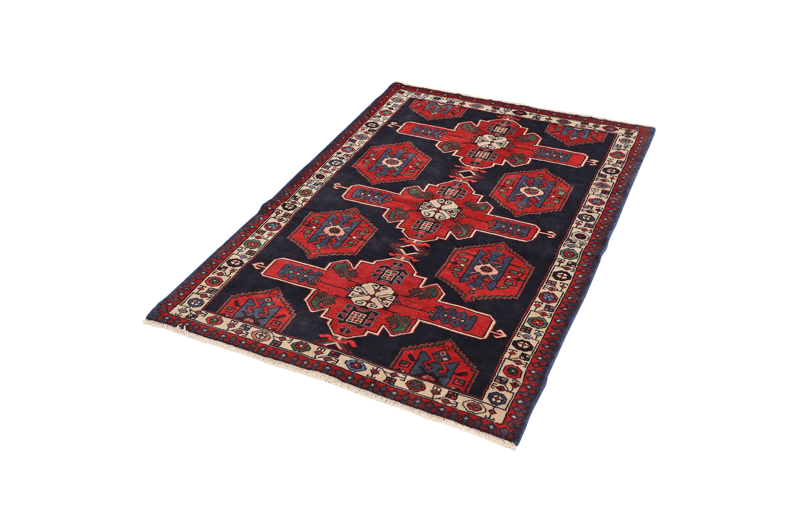 Shahsavan — Hand-knotted, 108x157 cm, Blue, 100% Virgin Wool | View 5