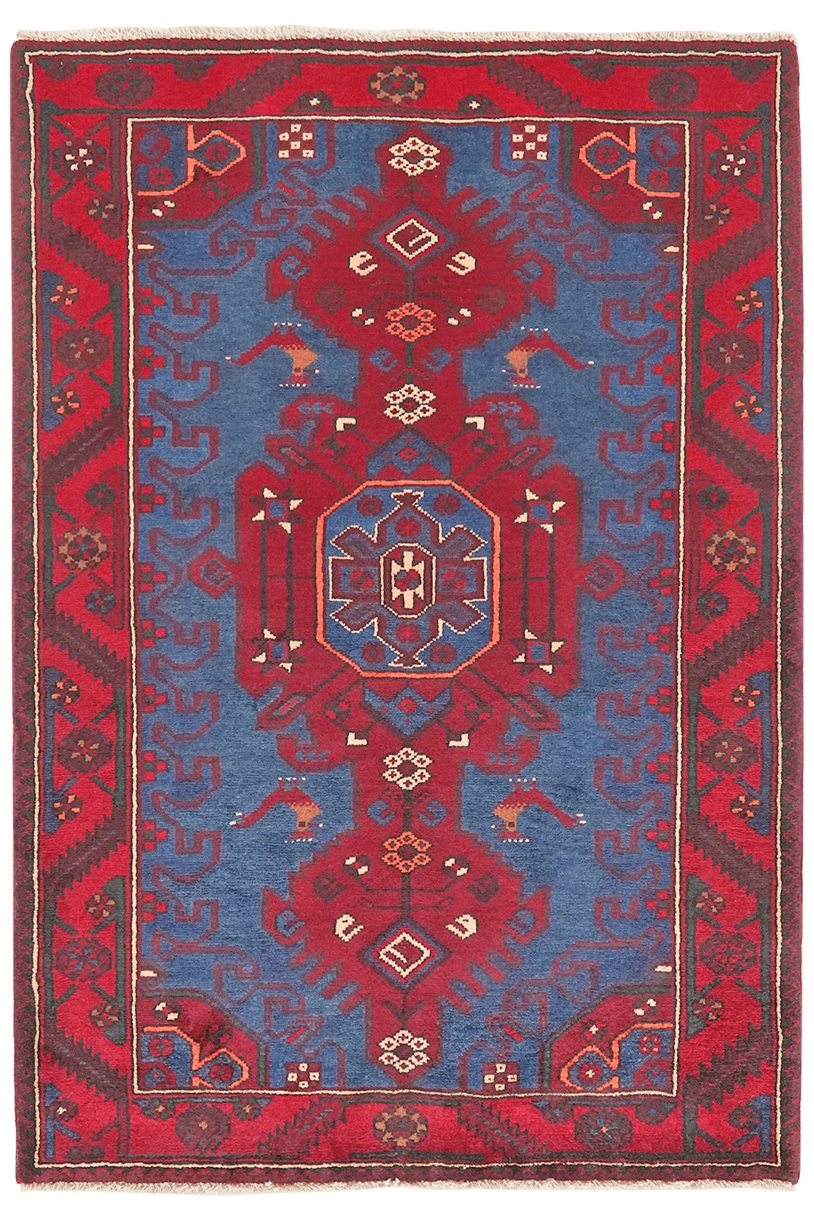 Shahsavan — Hand-knotted, 105x152 cm, Blue, 100% Virgin Wool | Main view
