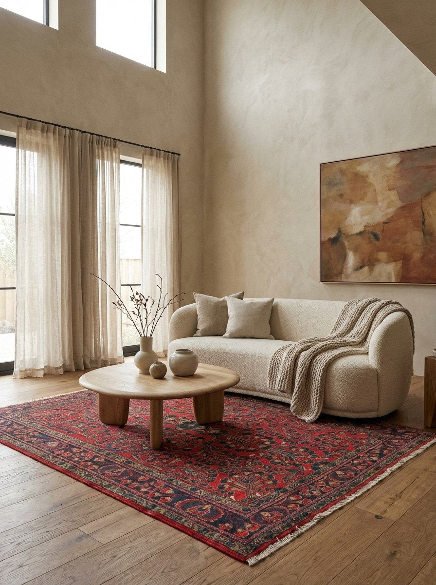 Lilian — Handgefertigt, 188x155 cm, Blau, 100% Virgin Wool | Detail view