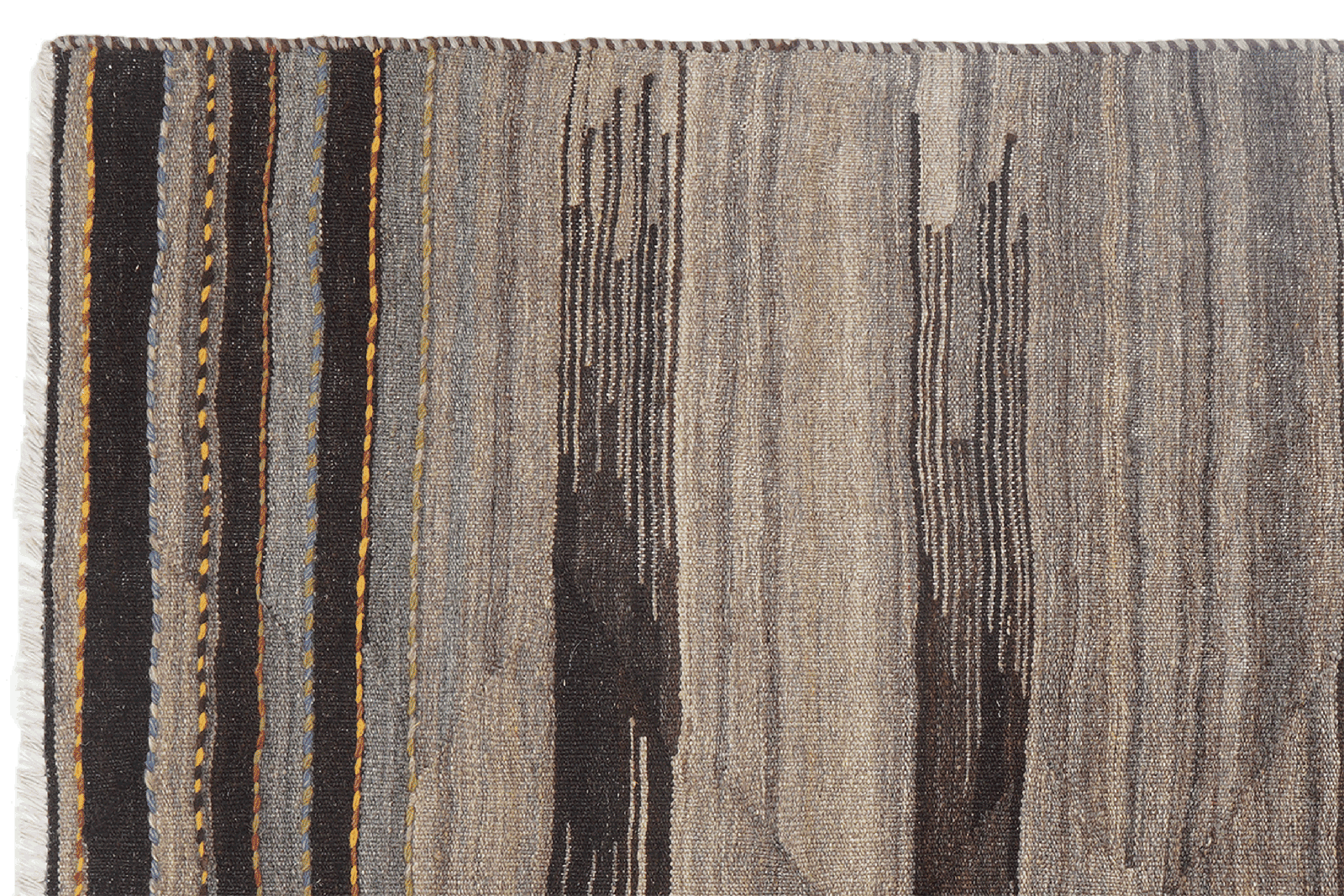 Kelim Gashgai — Handmade, 100x155 cm, Beige, 100% Virgin Wool | View 3