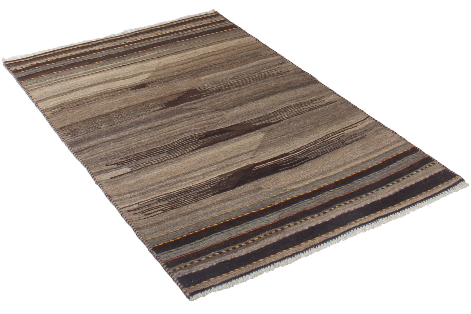Kelim Gashgai — Handmade, 100x155 cm, Beige, 100% Virgin Wool | View 7