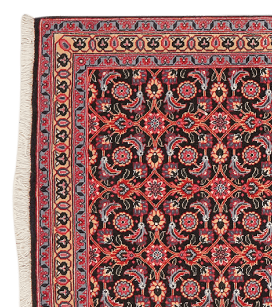 Tabriz 50 Raj — Hand-knotted, 65x200 cm, Blue, 100% Virgin Wool | View 3