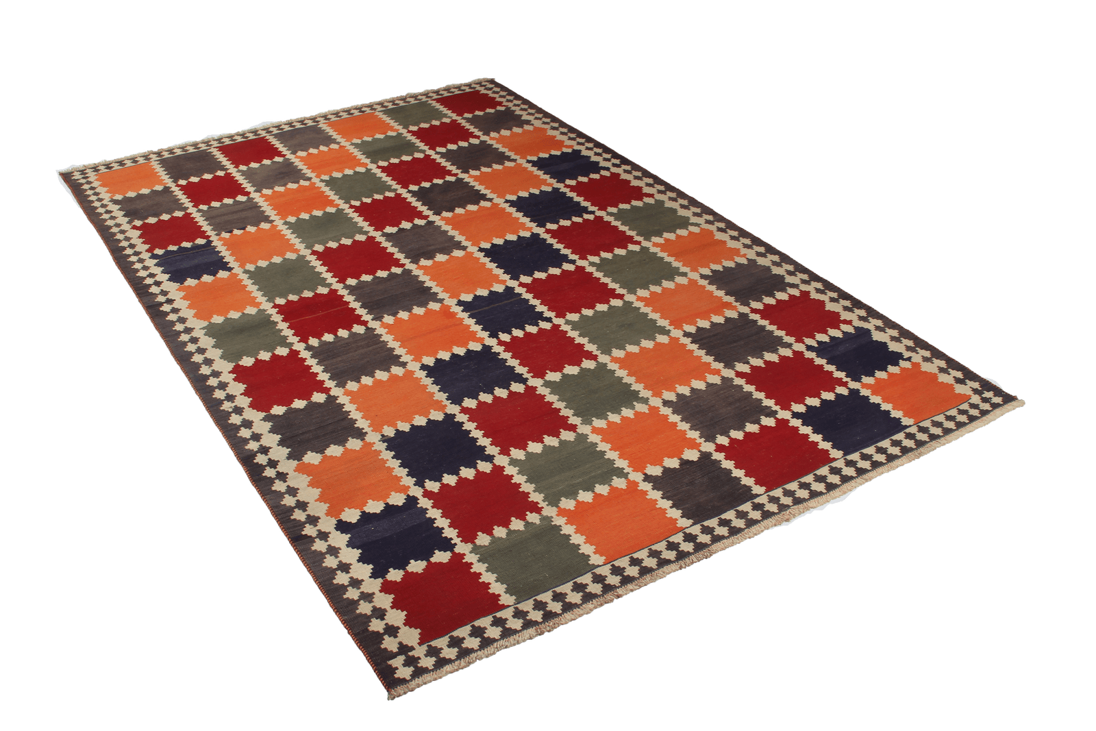Kelim Gashgai Old — Handmade, 165x250 cm, Multicolor, 100% Virgin Wool | View 7
