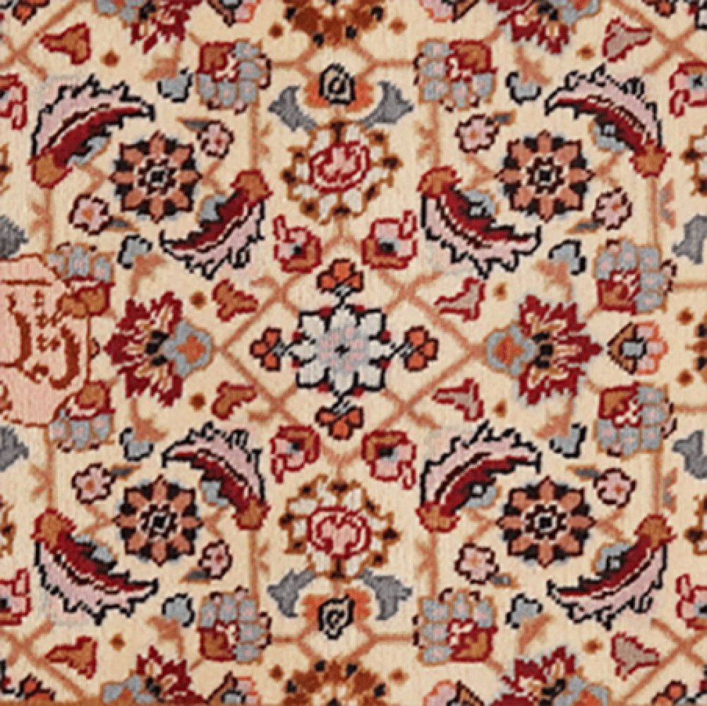 Tabriz 40 Raj — Hand-knotted, 50x54 cm, Beige, 100% Virgin Wool | View 4