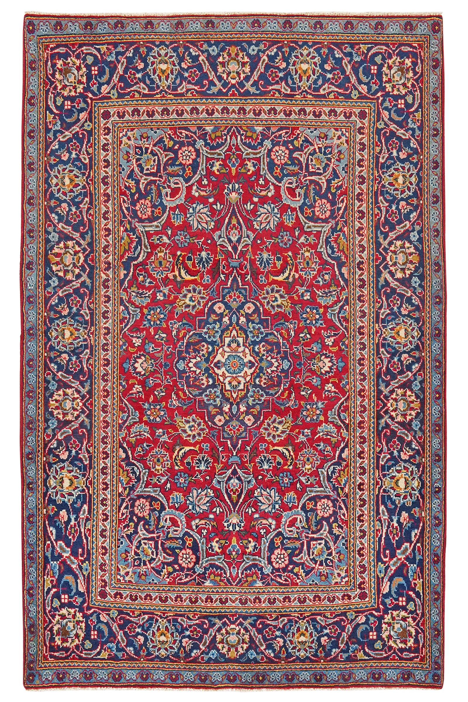 Kashan — Hand-knotted, 107x170 cm, Red, 100% Virgin Wool | Main view