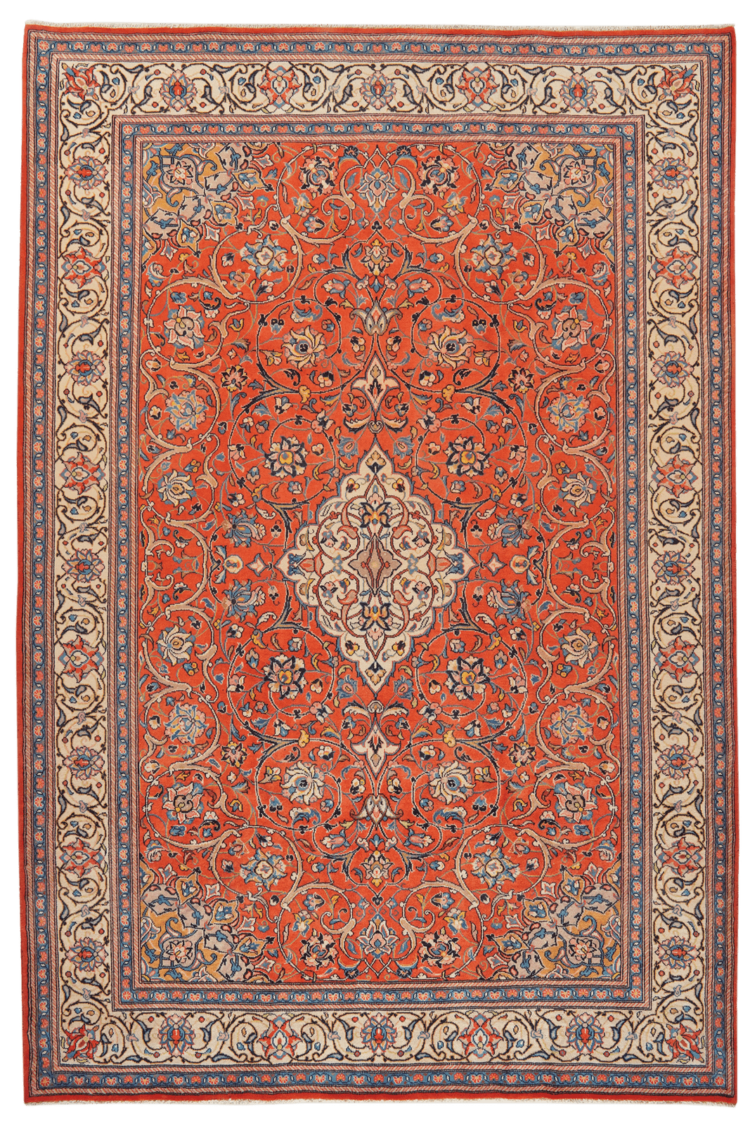 Sarough — Hand-knotted, 201x301 cm, Red, 100% Virgin Wool | Main view
