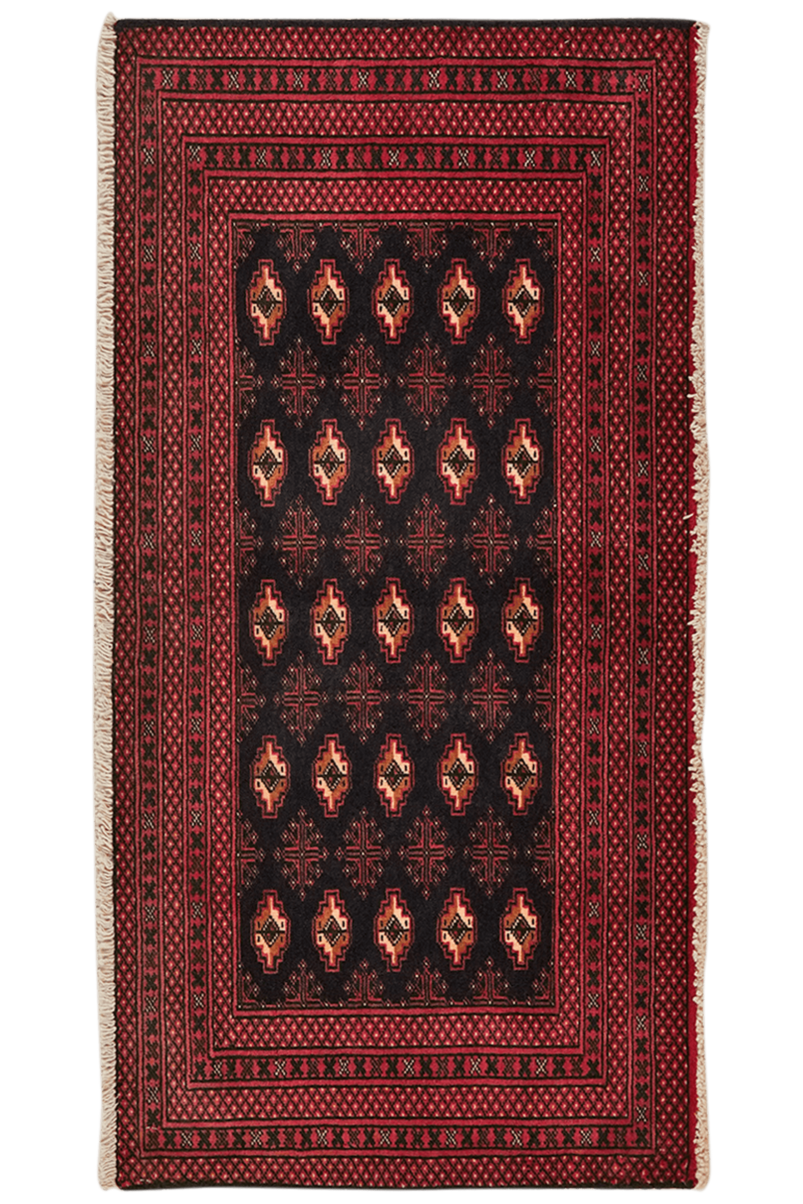 Belutch — Hand-knotted, 116x57 cm, Blue, 100% Virgin Wool | Main view