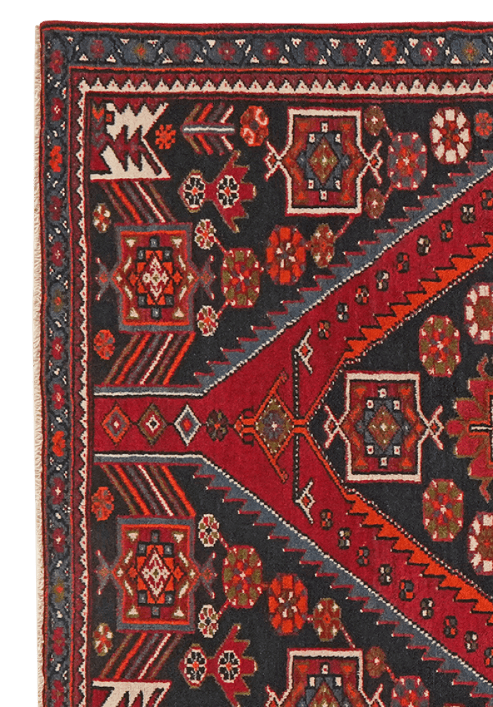 Shahsavan — Hand-knotted, 110x155 cm, Red, 100% Virgin Wool | View 3