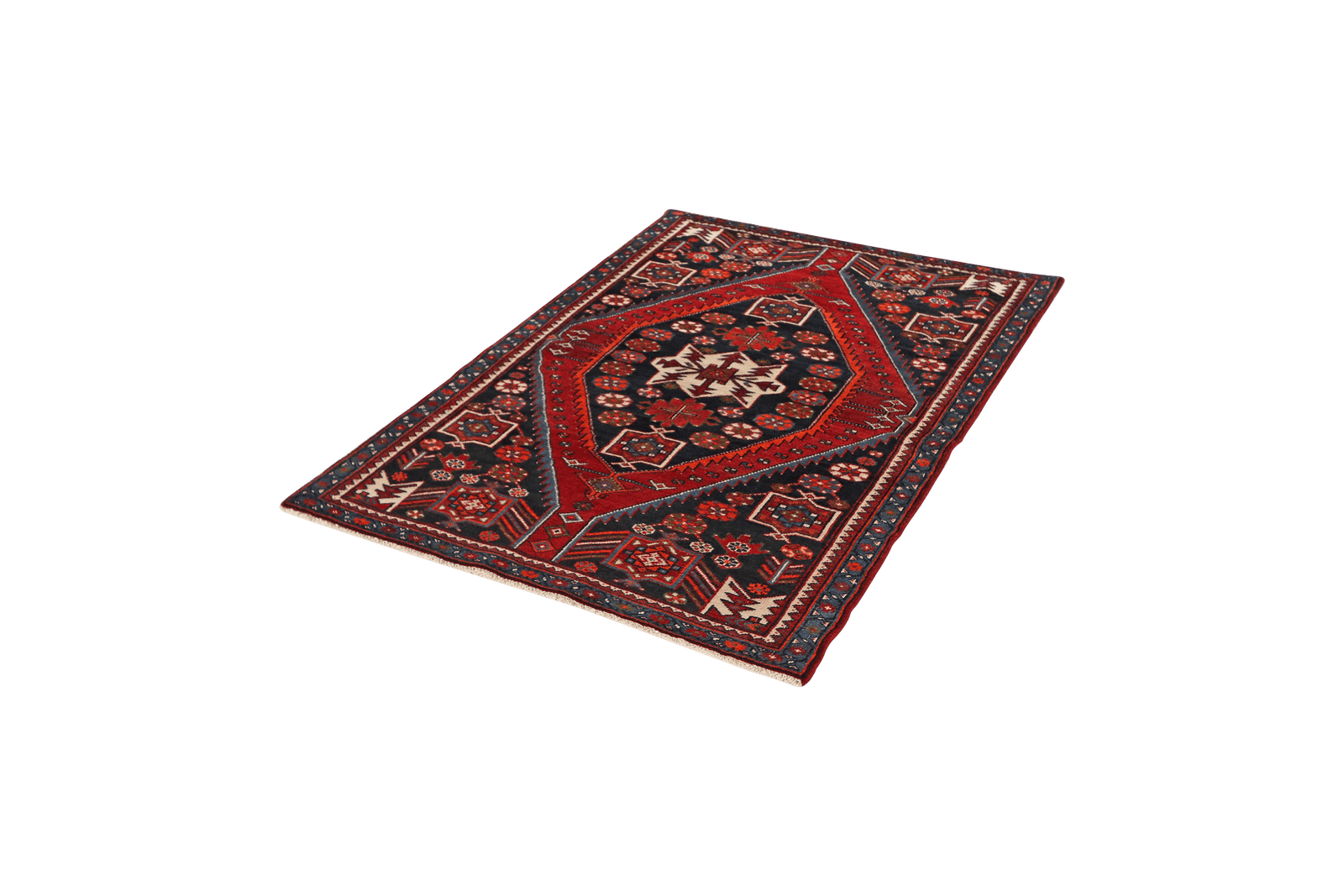 Shahsavan — Hand-knotted, 110x155 cm, Red, 100% Virgin Wool | View 5