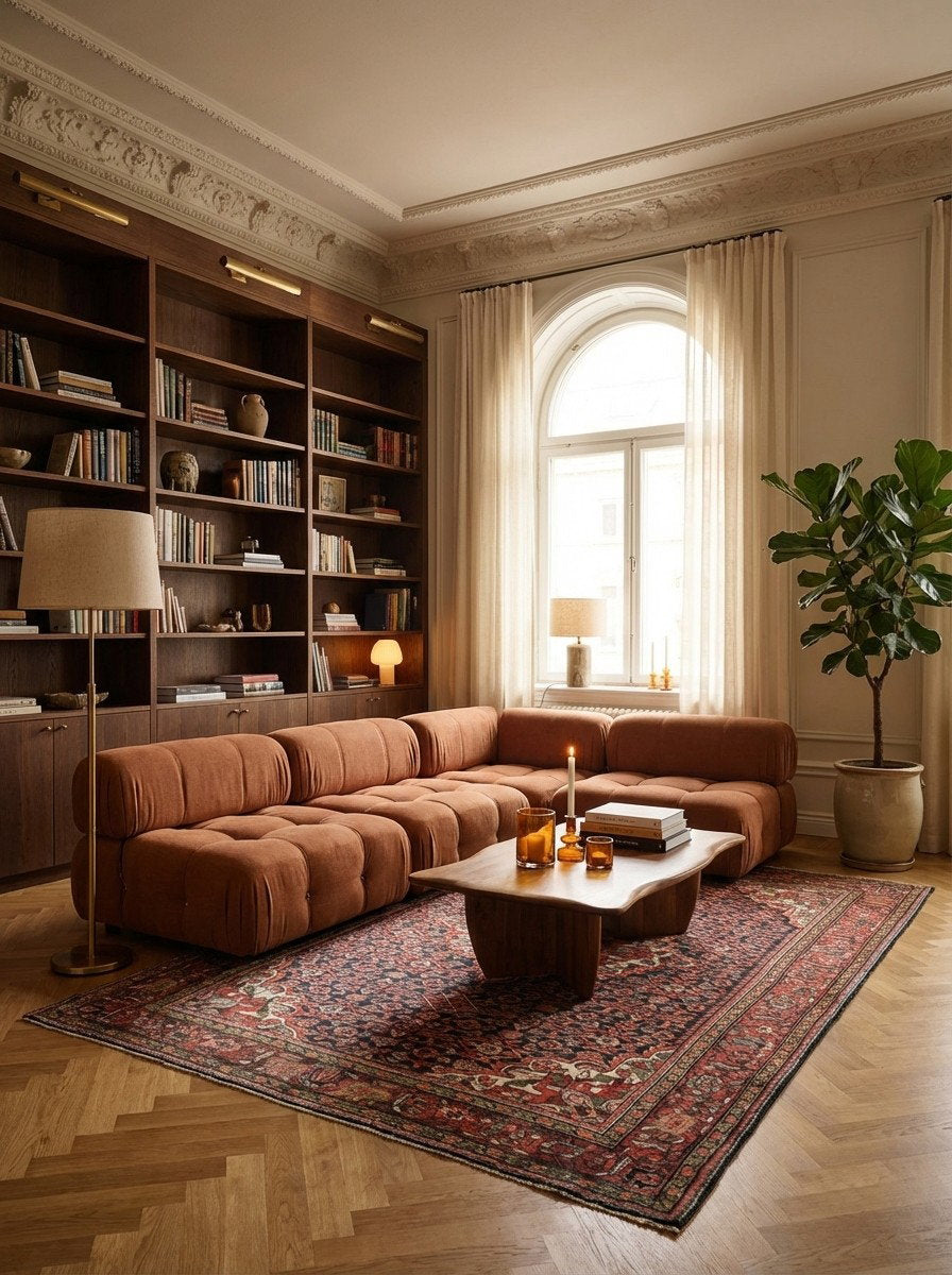 Koutabad — Handgefertigt, 212x153 cm, Rot, 100% Virgin Wool | Back view