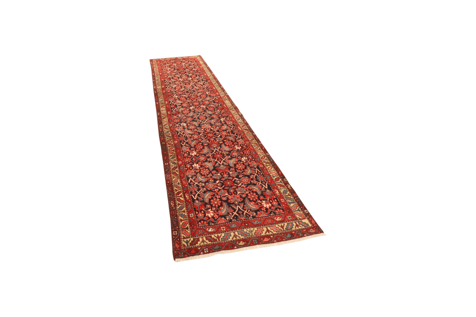 Farahan — Hand-knotted, 93x331 cm, Blue, 100% Virgin Wool | View 5