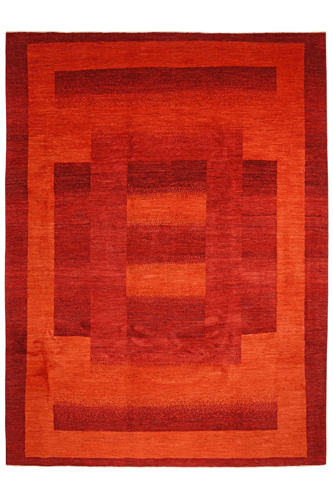 Rizbaf — Hand-knotted, 226x307 cm, Red, 100% Virgin Wool | Main view