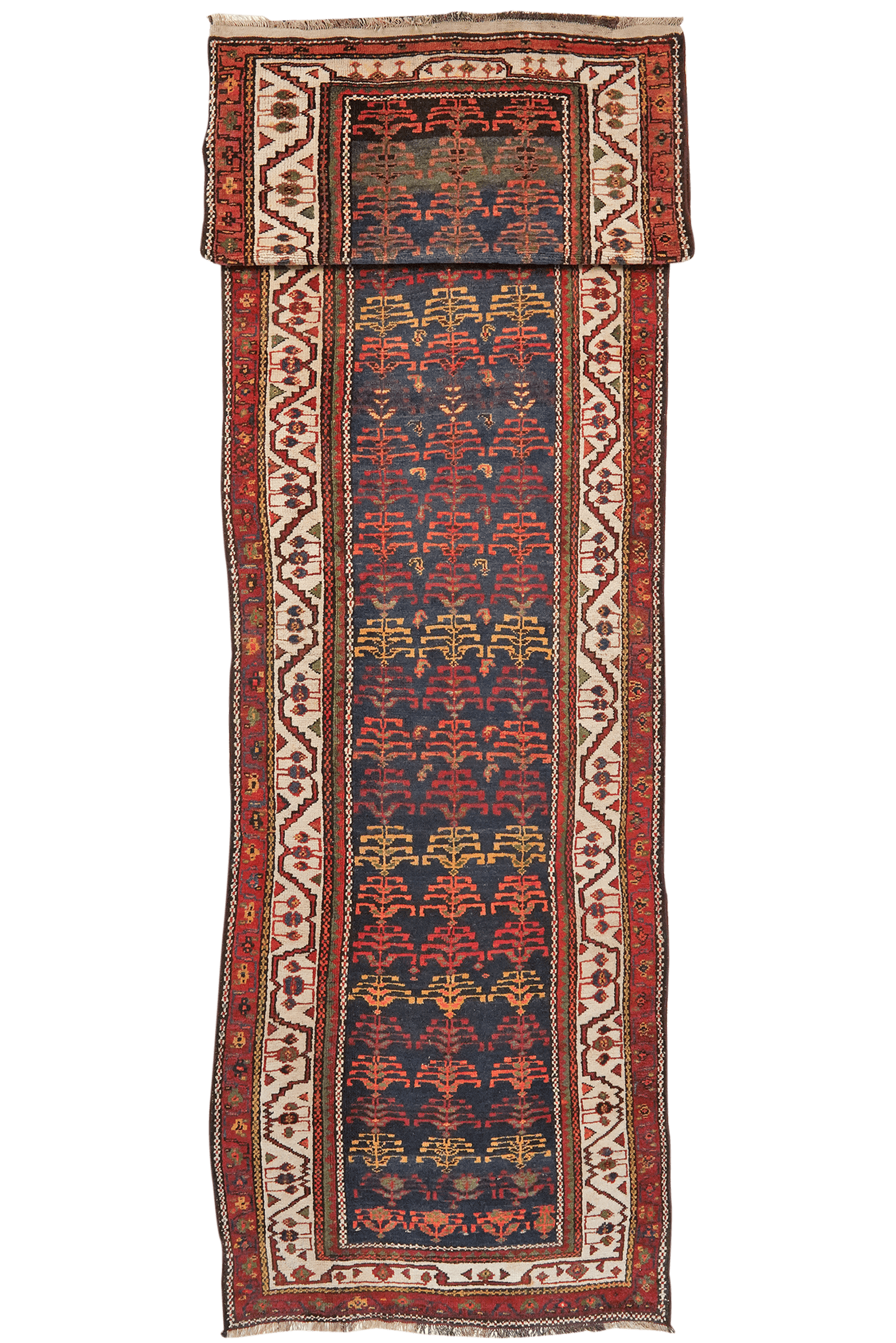 Azarbaidjan — Hand-knotted, 128x500 cm, Blue, 100% Virgin Wool | Main view