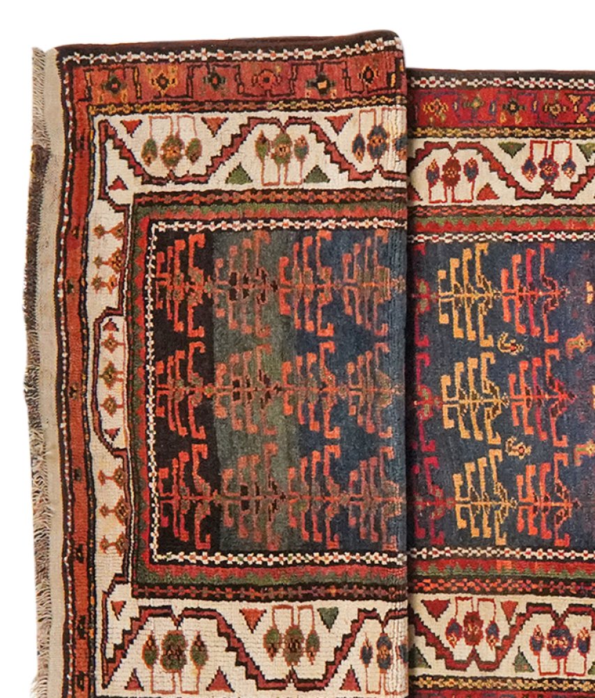 Azarbaidjan — Hand-knotted, 128x500 cm, Blue, 100% Virgin Wool | View 3