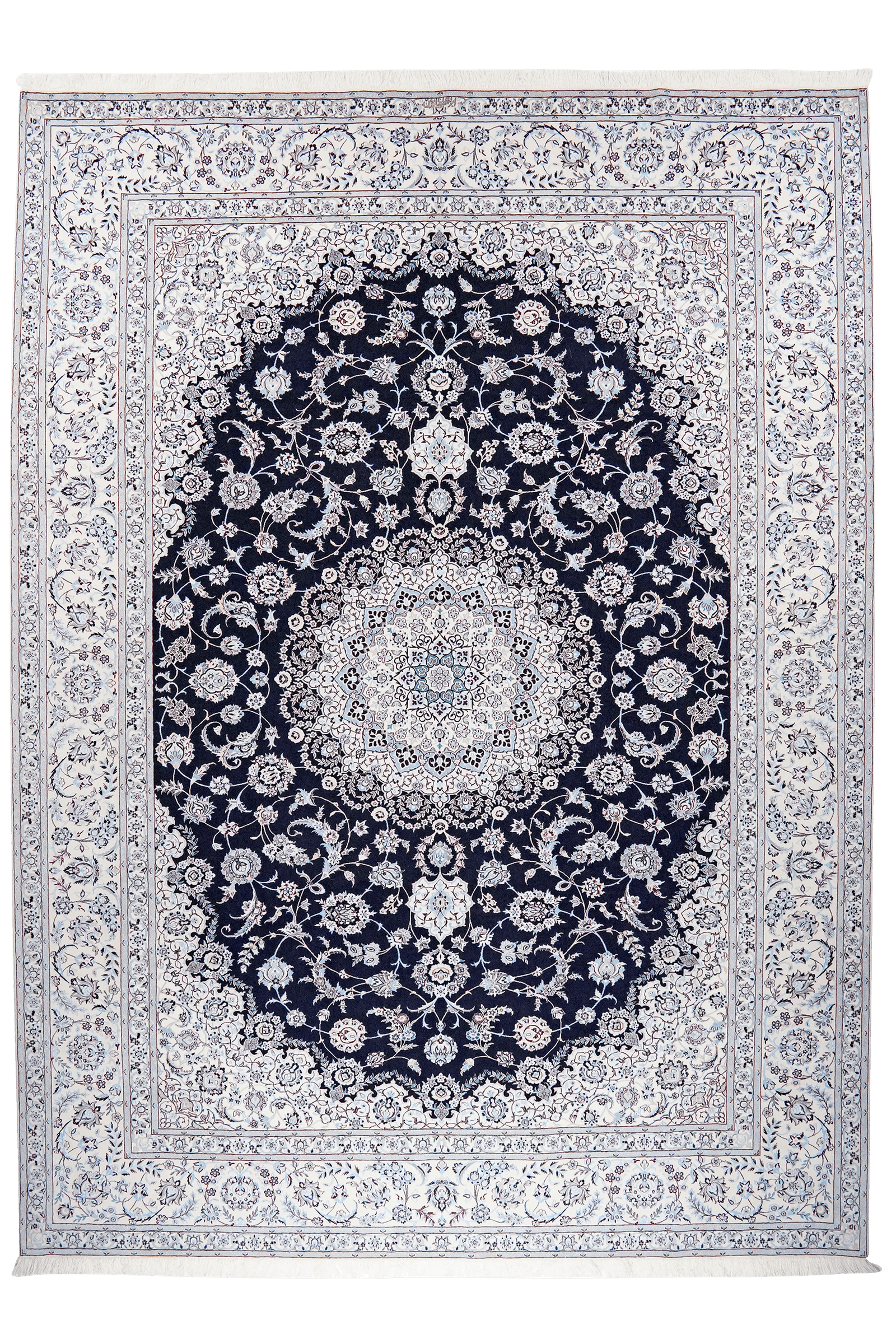 Nain 6La — Hand-knotted, 261x361 cm, Blue, 100% Virgin Wool | Main view