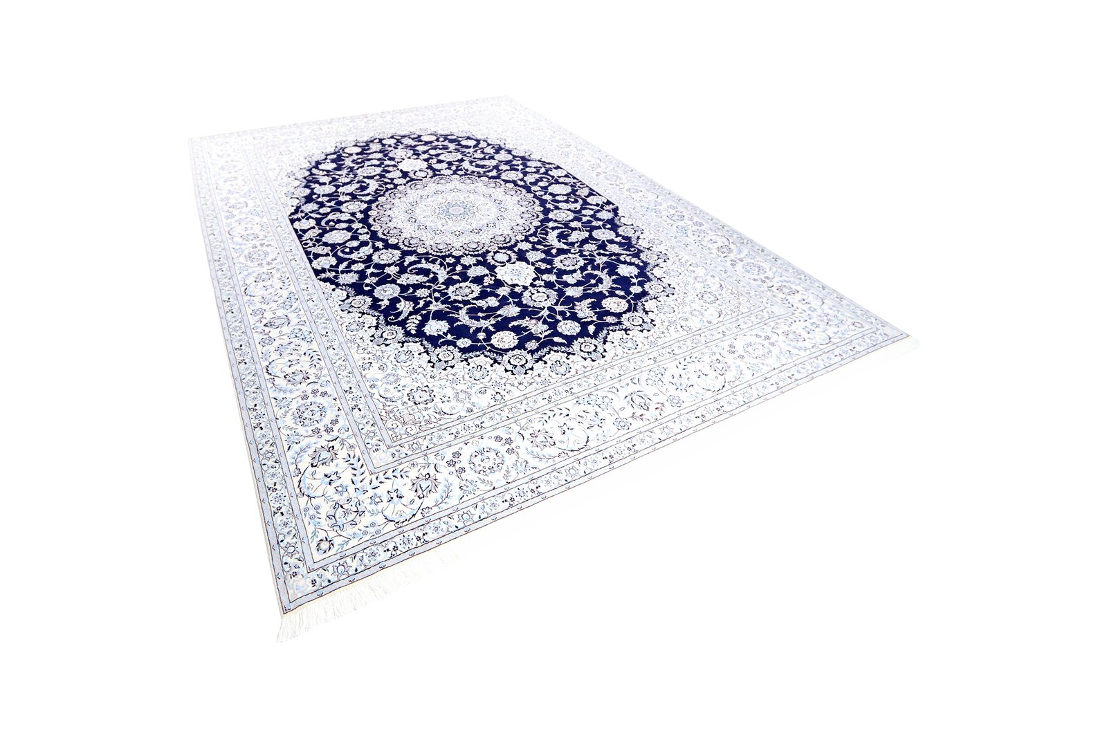 Nain 6La — Hand-knotted, 261x361 cm, Blue, 100% Virgin Wool | View 5