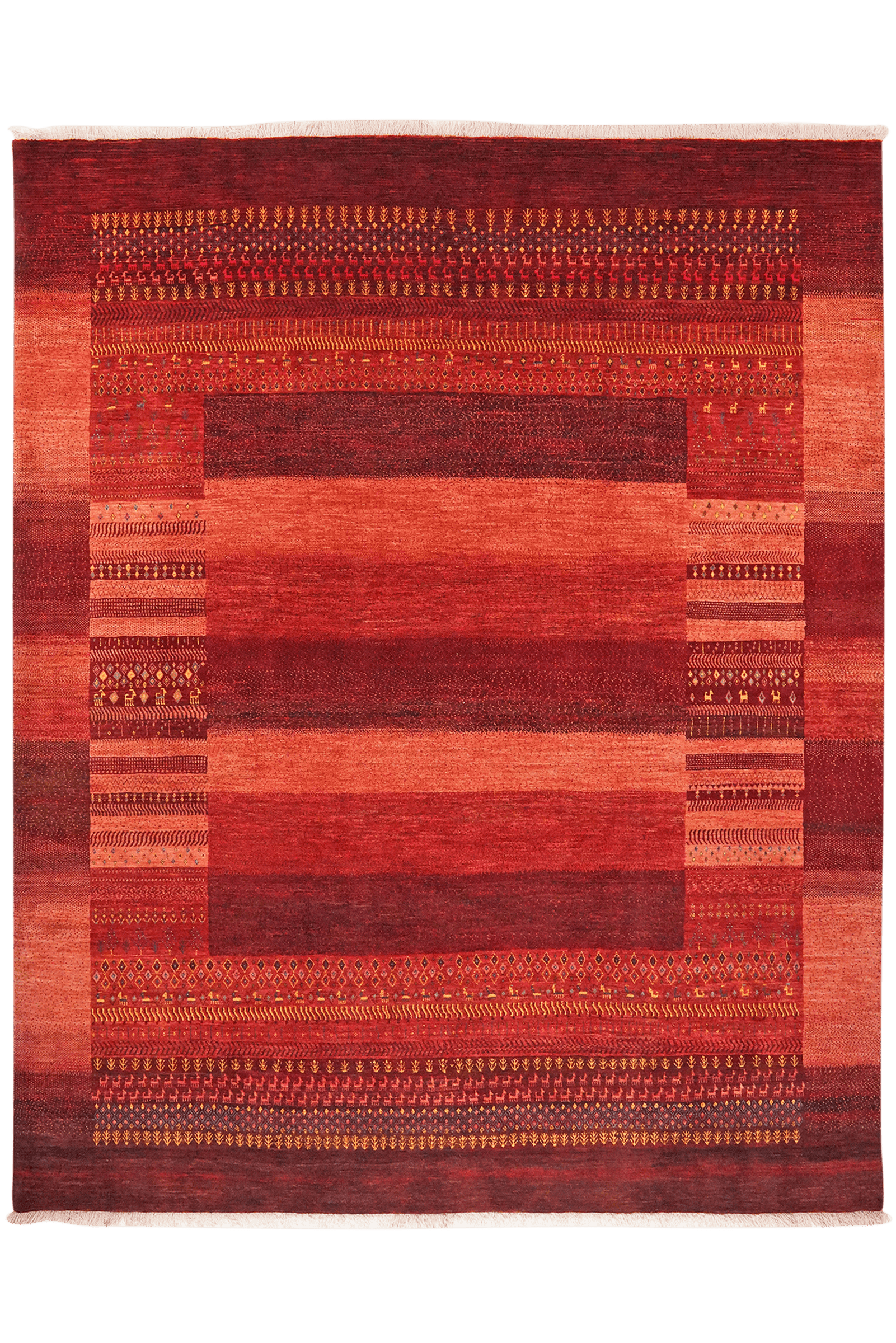 Rizbaf — Hand-knotted, 260x322 cm, Red, 100% Virgin Wool | Main view
