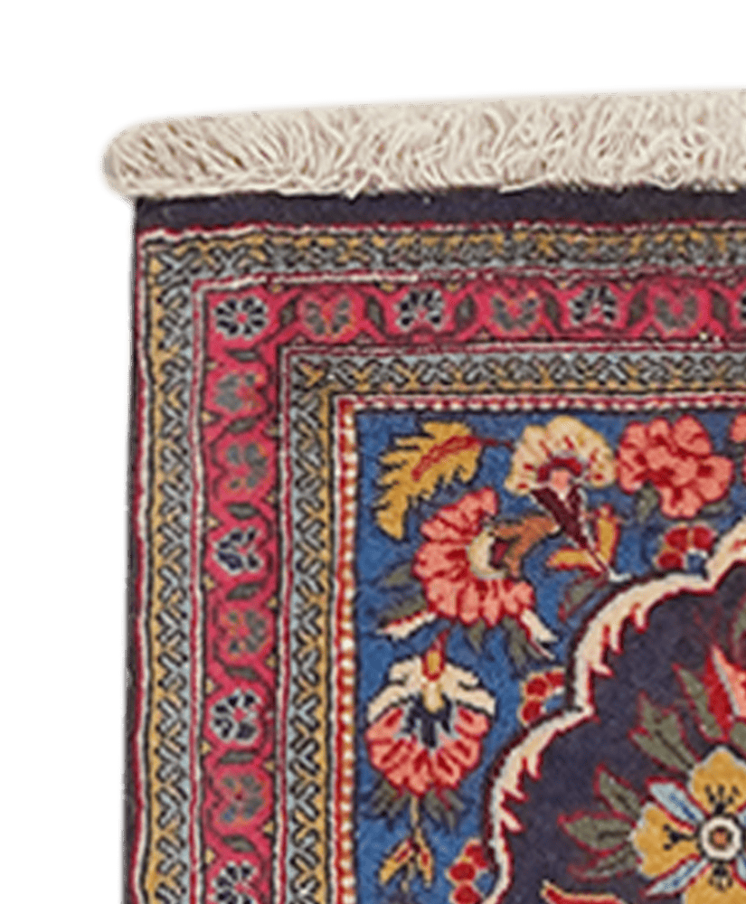 Kashan — Hand-knotted, 46x54 cm, Blue, 100% Virgin Wool | View 3