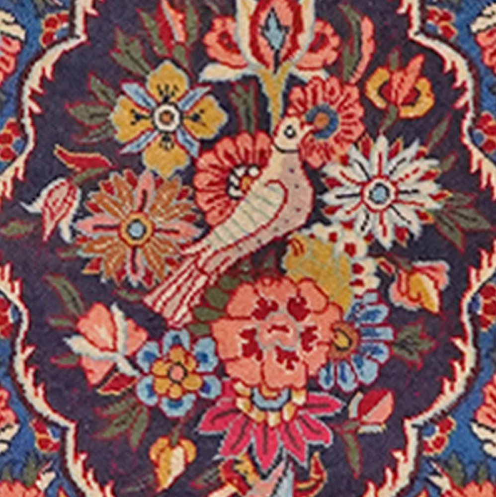 Kashan — Hand-knotted, 46x54 cm, Blue, 100% Virgin Wool | View 4
