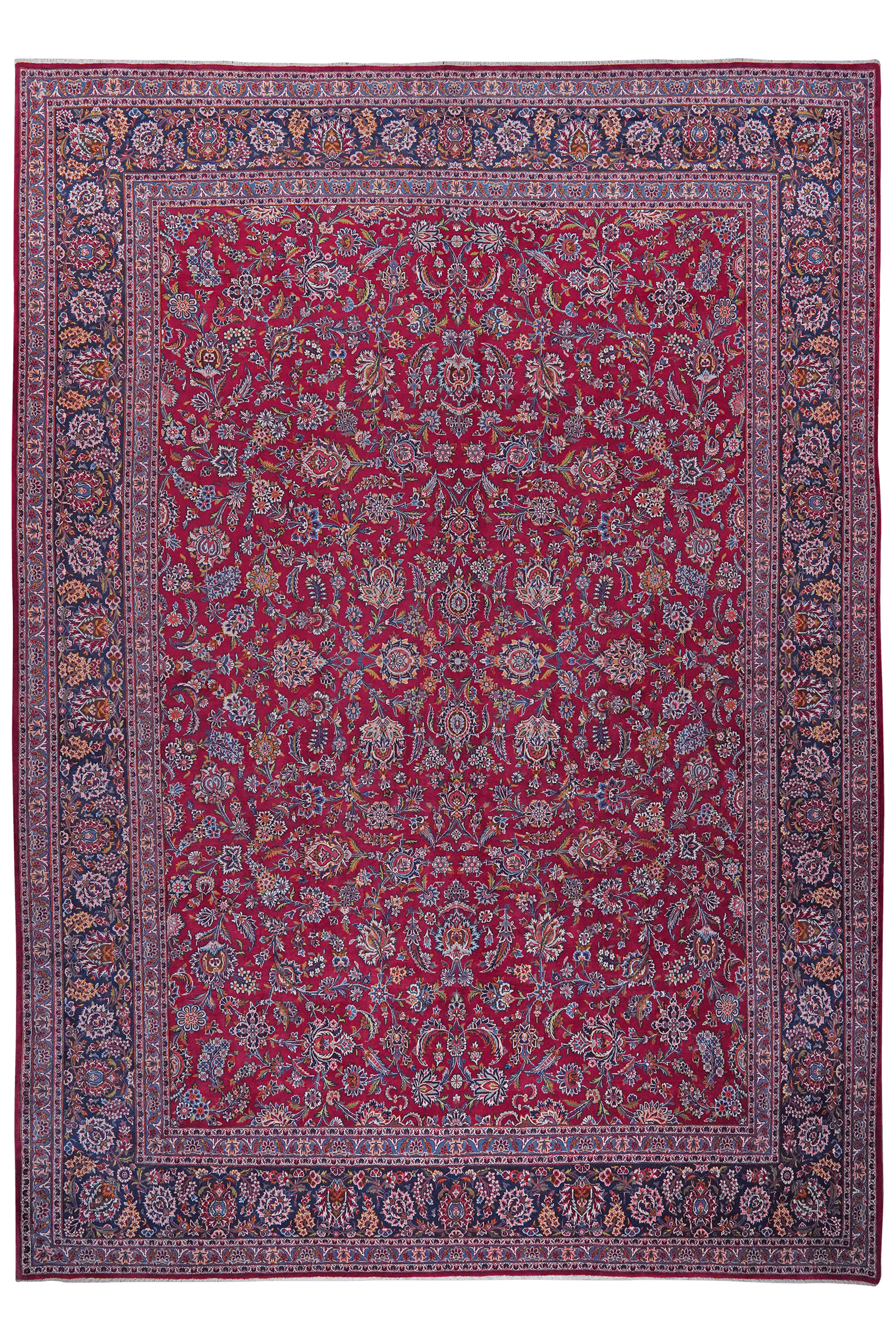 Kashan — Hand-knotted, 315x432 cm, Red, 100% Virgin Wool | Main view