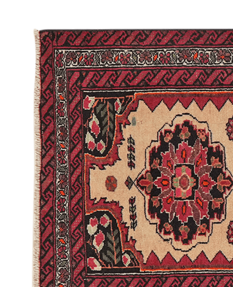 Belutch — Hand-knotted, 68x135 cm, Beige, 100% Virgin Wool | View 3
