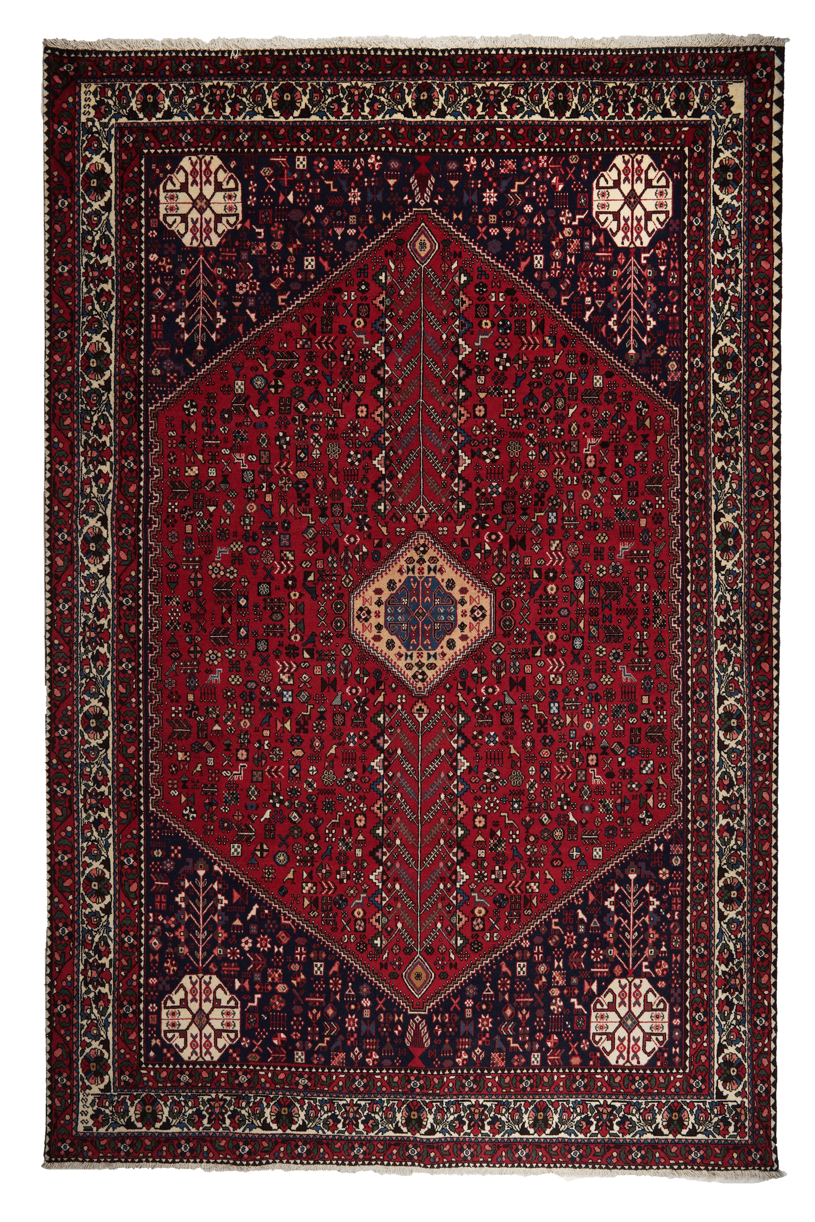 Abadeh — Hand-knotted, 203x310 cm, Red, 100% Virgin Wool | Main view