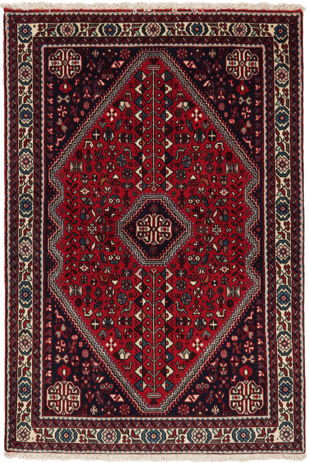 Abadeh — Hand-knotted, 100x149 cm, Red, 100% Virgin Wool | Main view