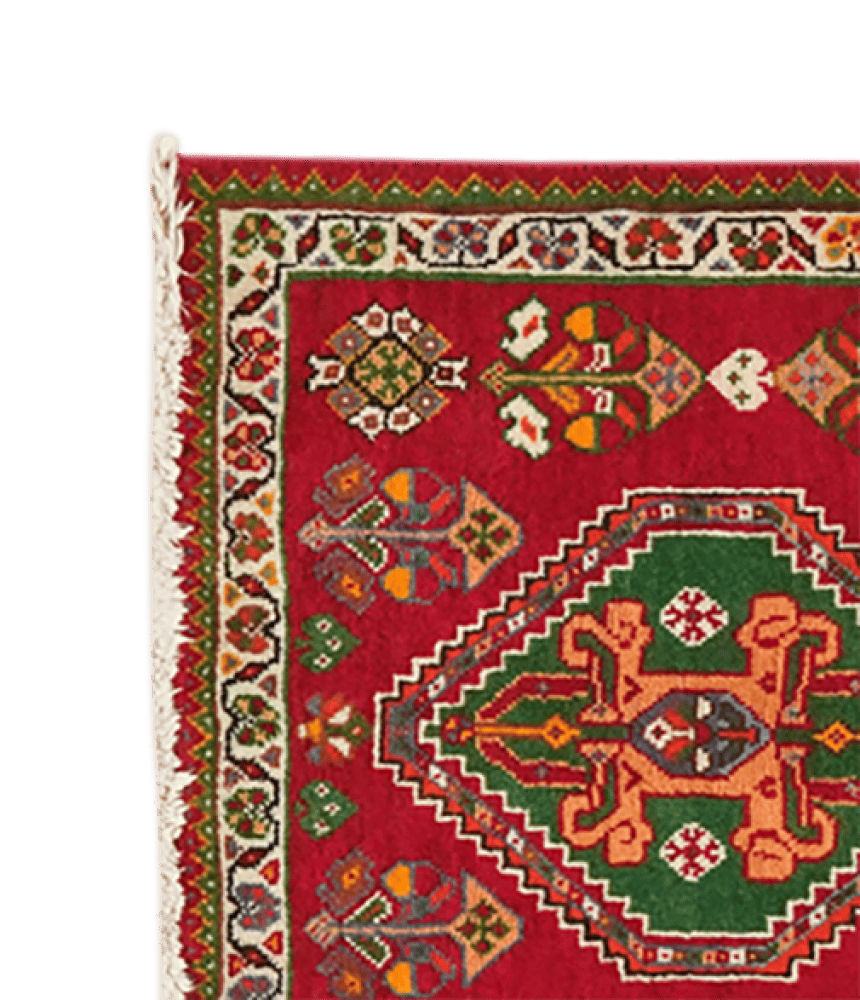 Gashgai — Hand-knotted, 51x50 cm, Red, 100% Virgin Wool | View 3
