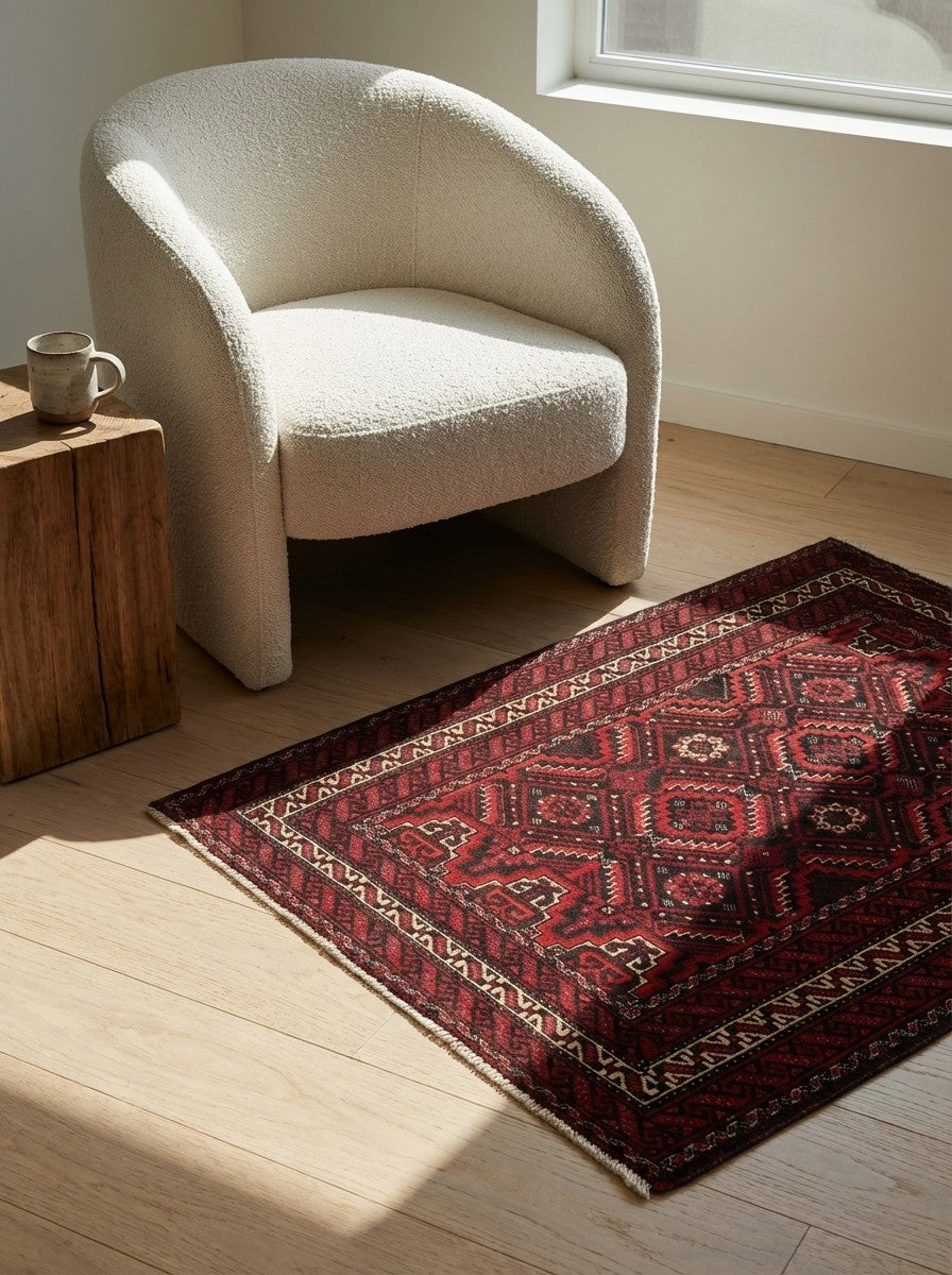 Belutch — Hand-knotted, 70x102 cm, Multicolor, 100% Virgin Wool | Detail view