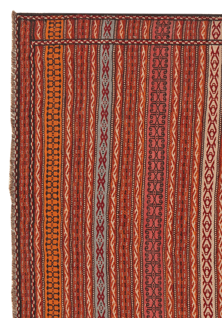 Kelim Kordi — Handmade, 160x242 cm, Orange, 100% Virgin Wool | View 3
