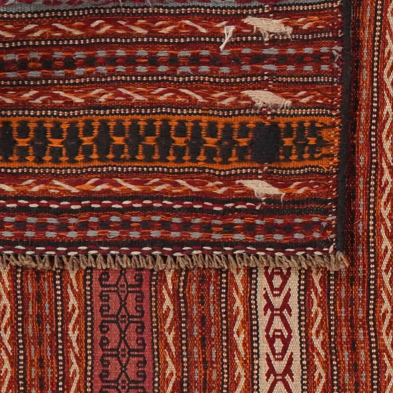 Kelim Kordi — Handmade, 160x242 cm, Orange, 100% Virgin Wool | View 6