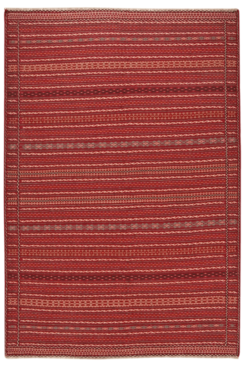 Kelim Kordi — Handmade, 166x241 cm, Red, 100% Virgin Wool | Main view
