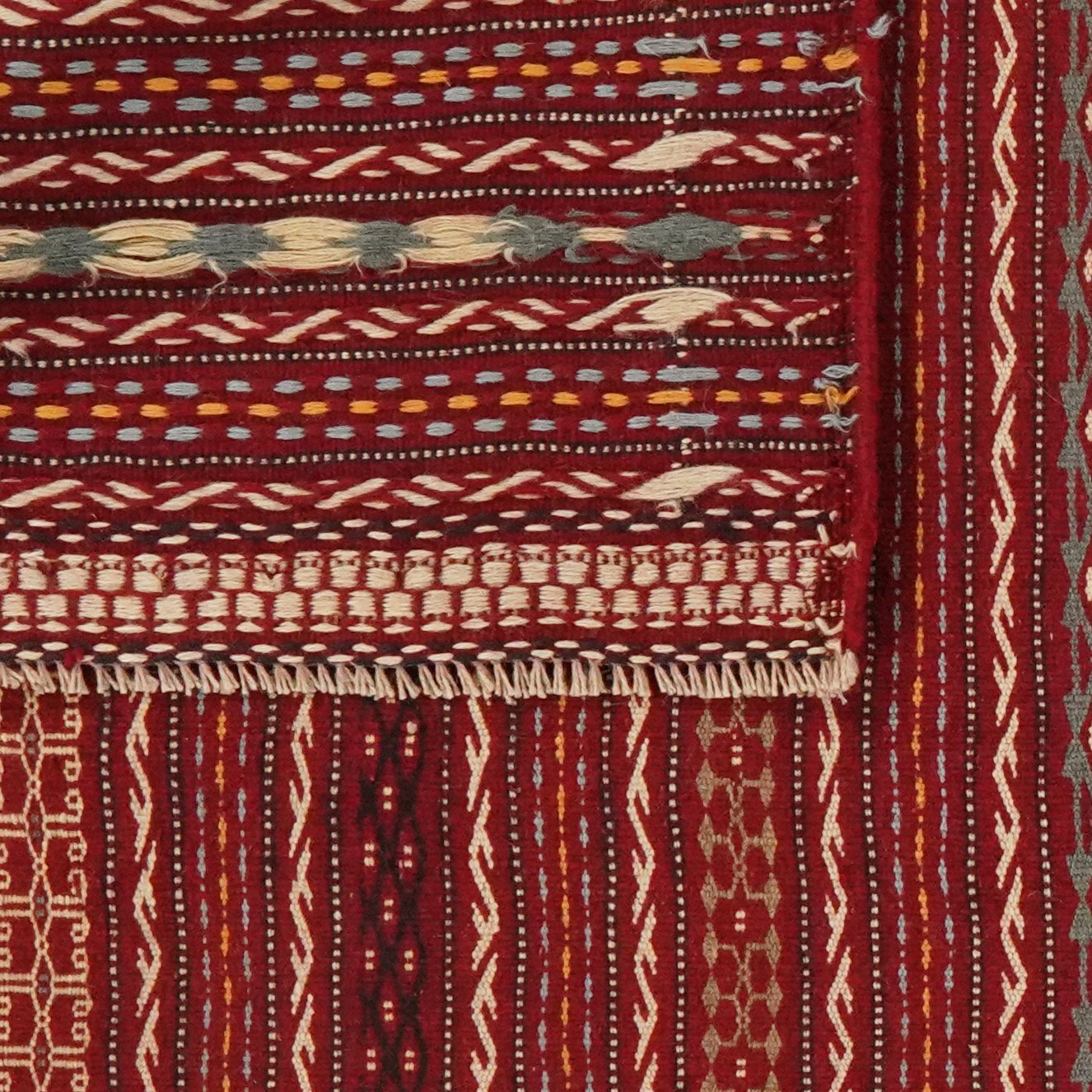 Kelim Kordi — Handmade, 166x241 cm, Red, 100% Virgin Wool | View 6