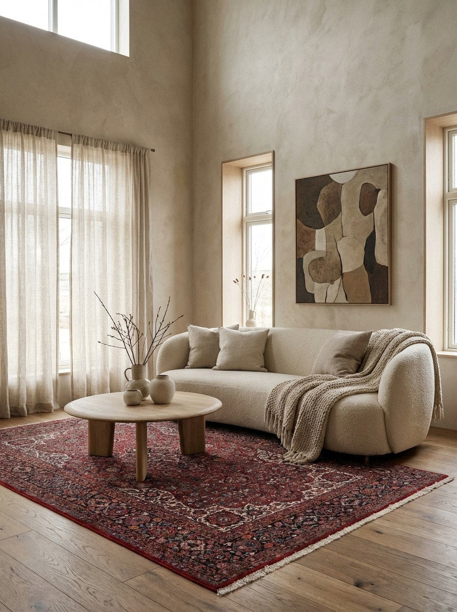 Ghazvin — Handgefertigt, 223x136 cm, Blau, 100% Virgin Wool | Detail view