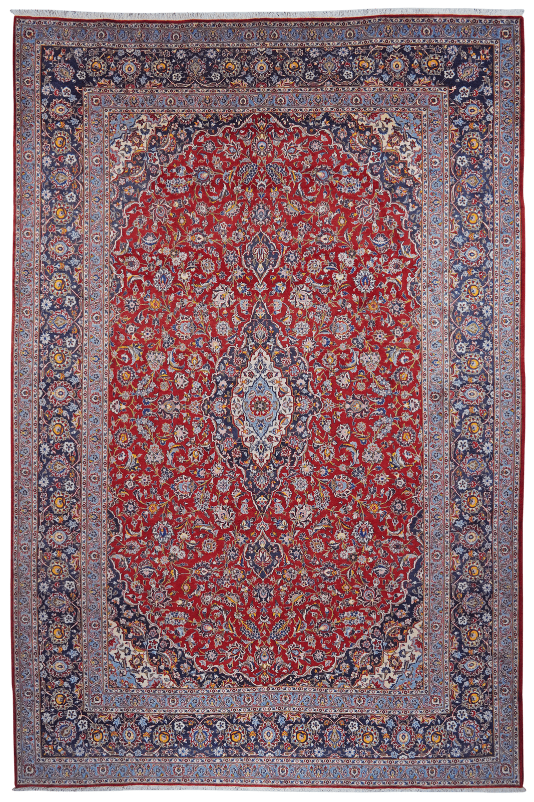Kashan — Hand-knotted, 295x443 cm, Red, 100% Virgin Wool | Main view