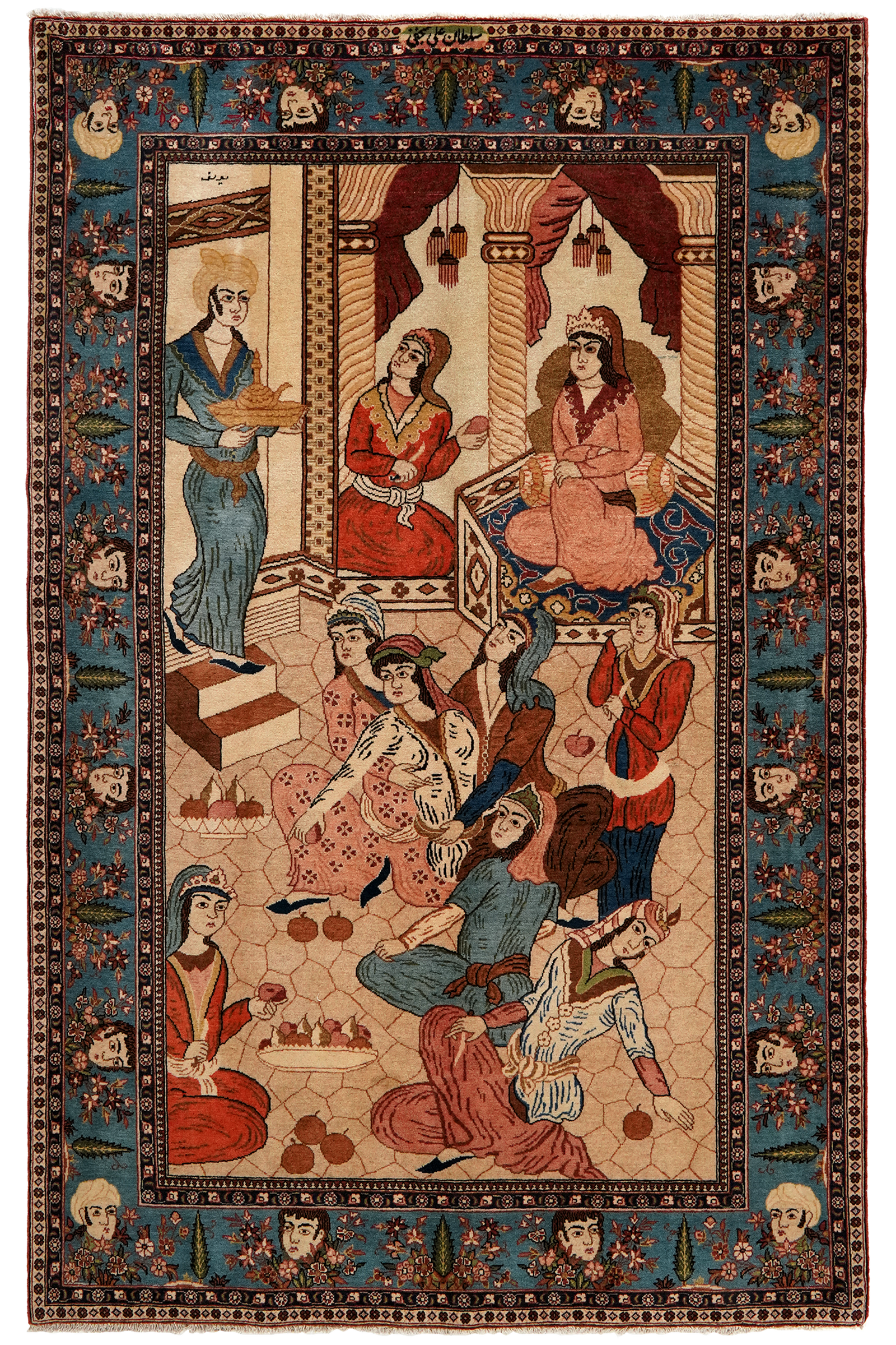 Kashan — Handgefertigt, 209x132 cm, Blau, 100% Virgin Wool | Main view