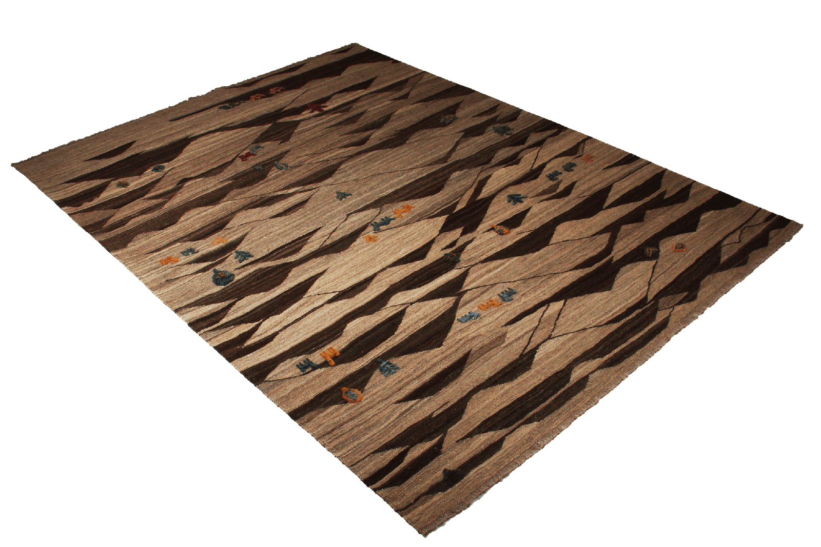 Kelim Gashgai — Handmade, 195x257 cm, Brown, 100% Virgin Wool | View 4