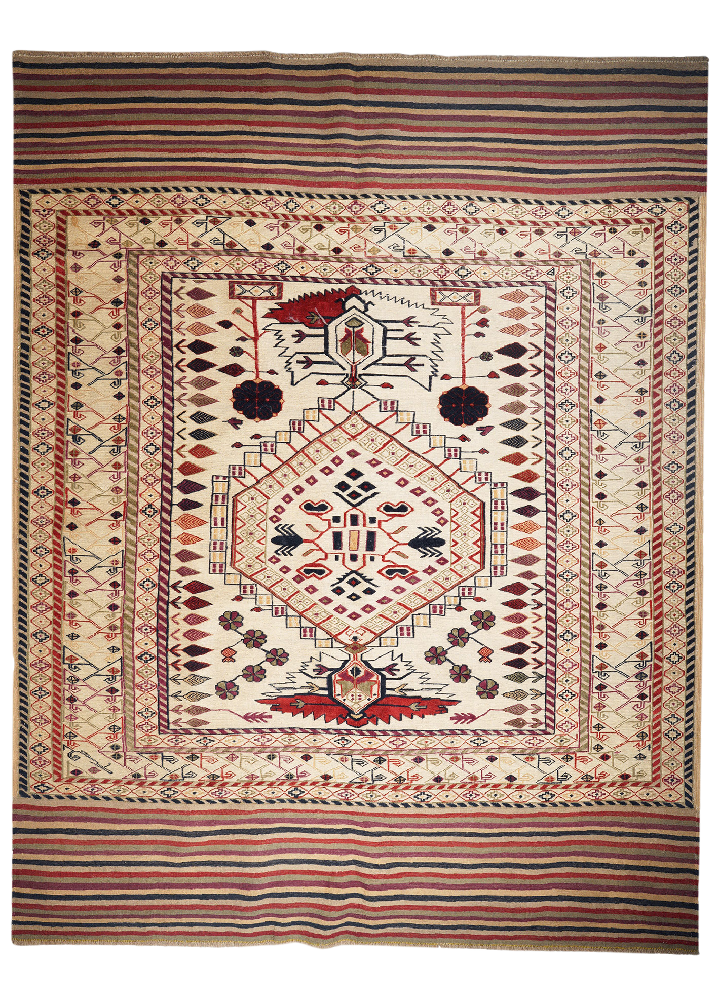 Kelim Belutch — Handgefertigt, 282x217 cm, Bunt, 100% Virgin Wool | Main view