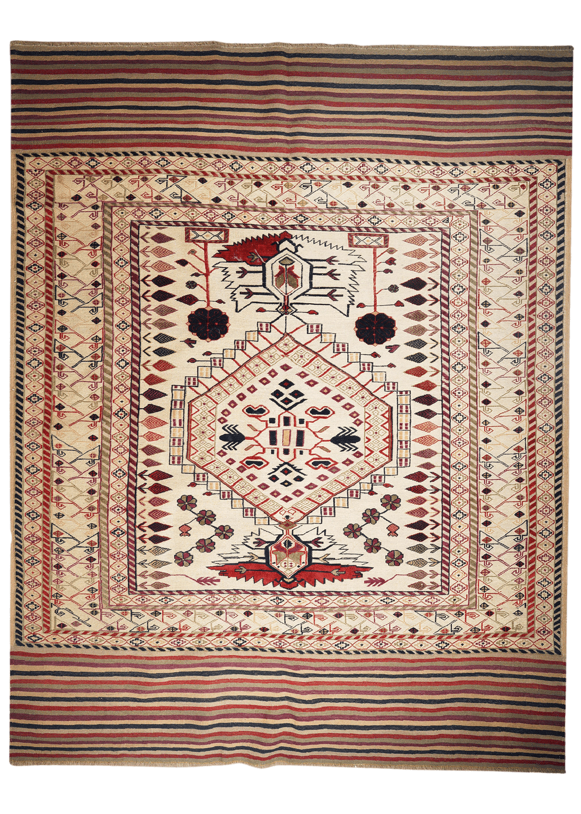 Kelim Belutch — Handmade, 217x282 cm, Beige, 100% Virgin Wool | Main view