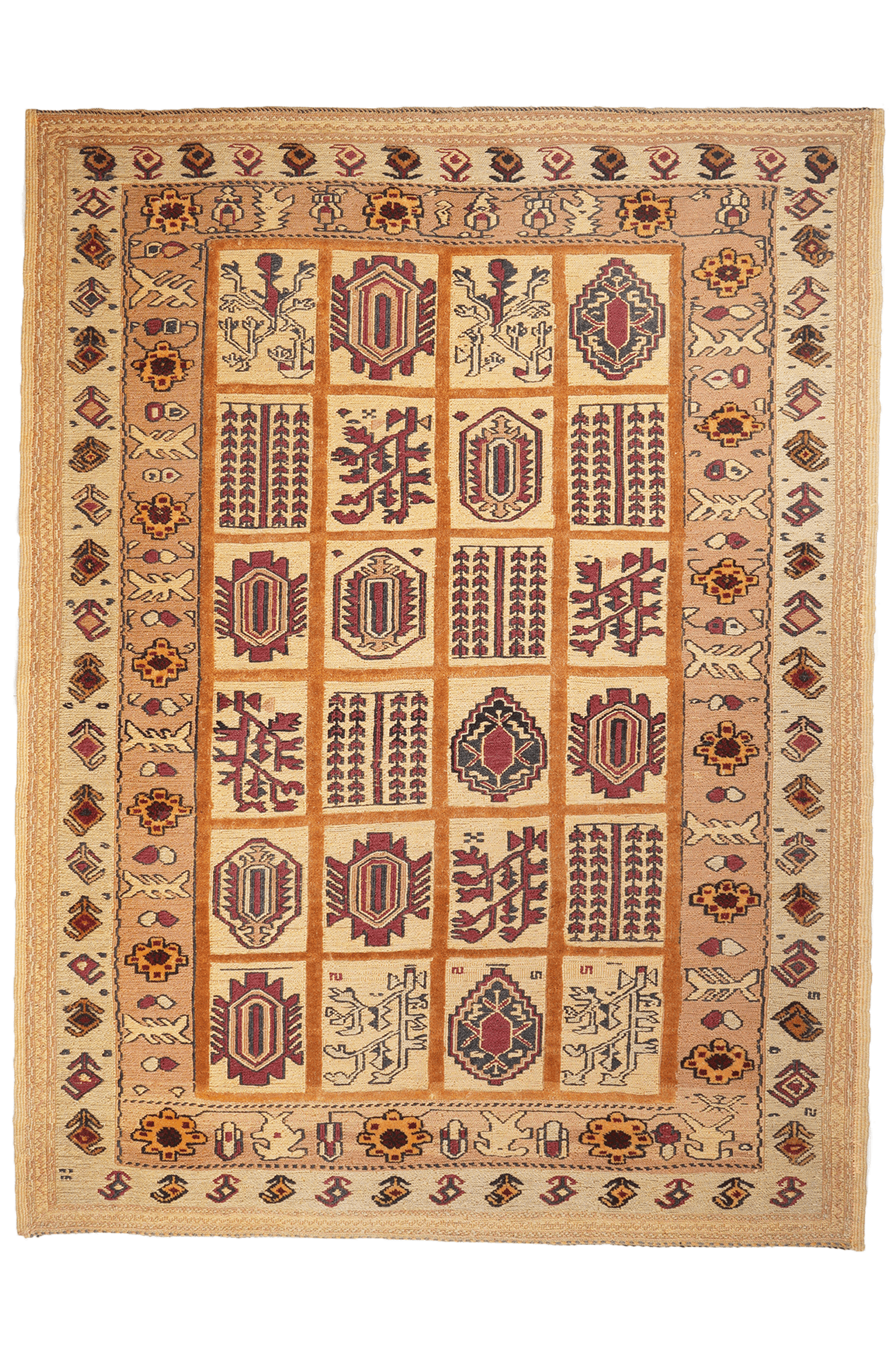 Kelim Belutch — Handmade, 132x175 cm, Beige, 100% Virgin Wool | Main view