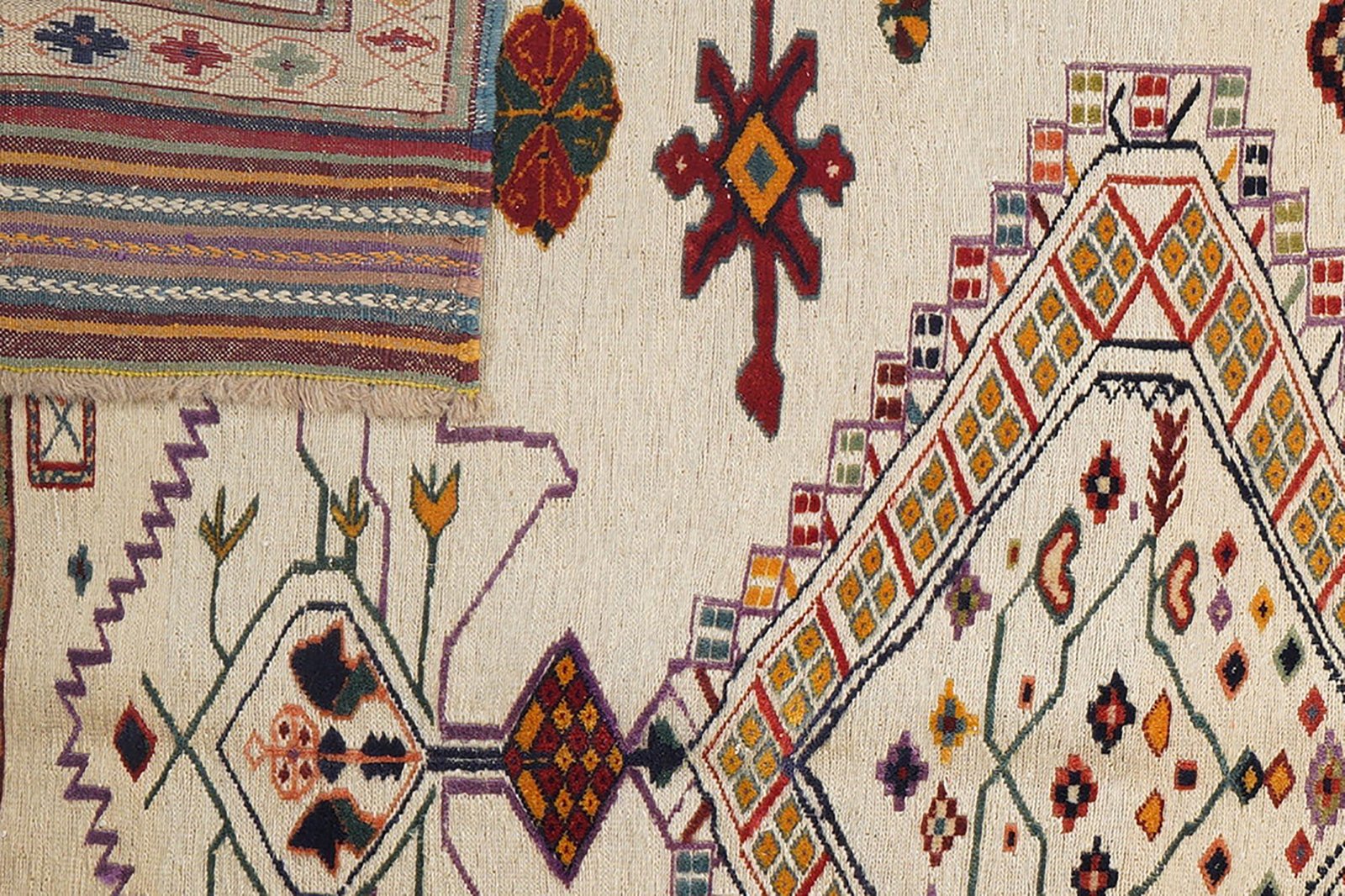 Kelim Belutch — Handmade, 210x271 cm, Beige, 100% Virgin Wool | View 7