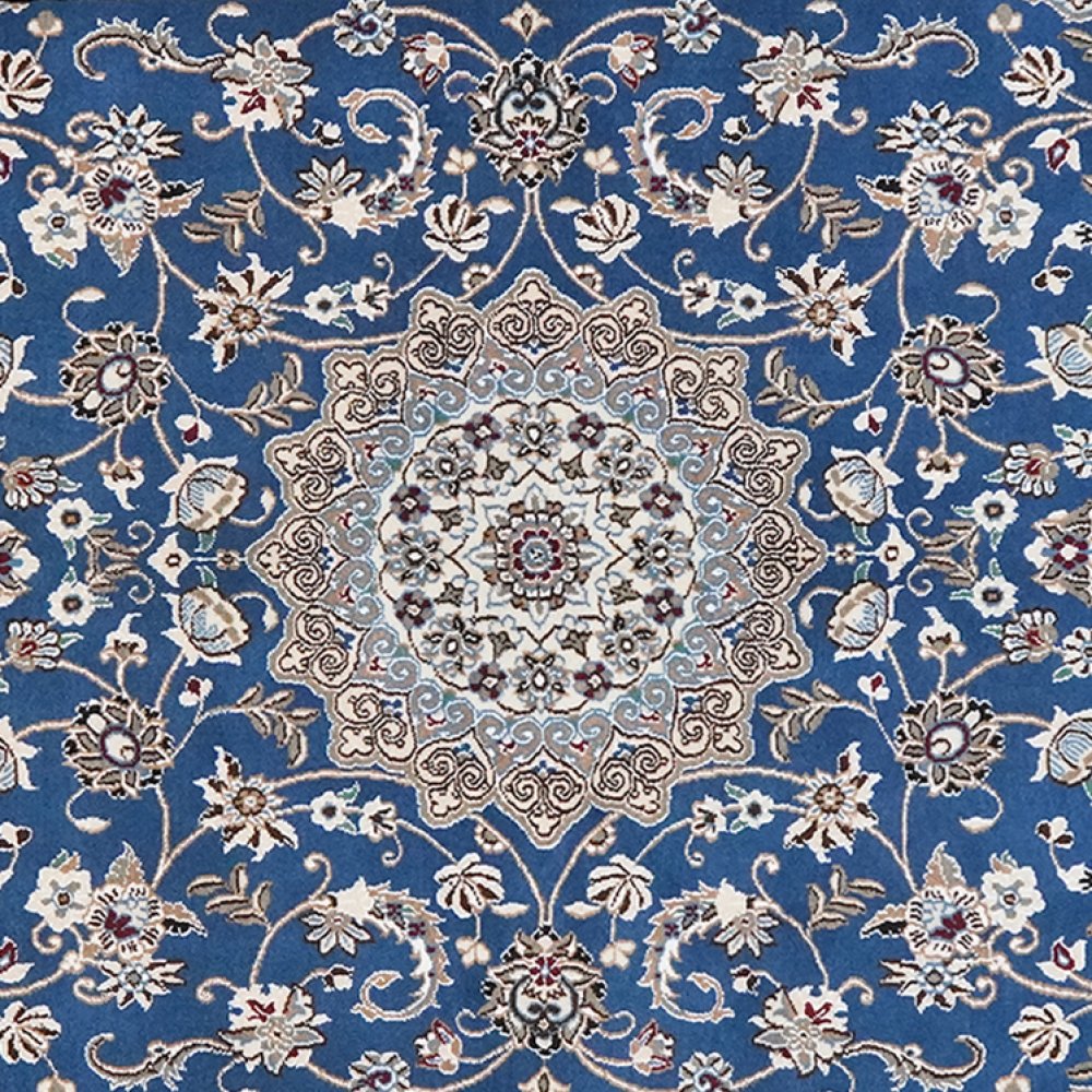 Nain 9La — Hand-knotted, 131x212 cm, Blue, 100% Virgin Wool | View 4