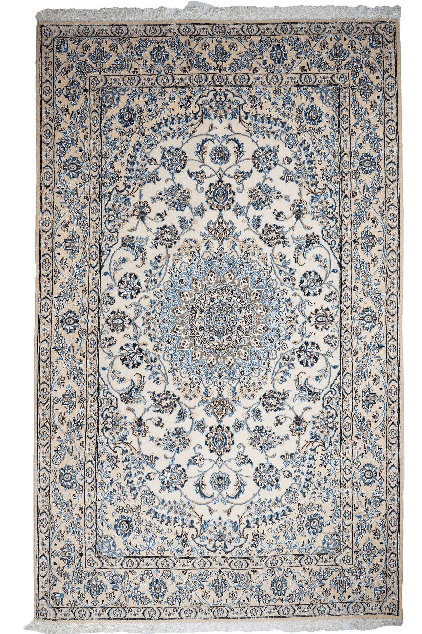 Nain 9La — Hand-knotted, 151x247 cm, Beige, 100% Virgin Wool | Main view
